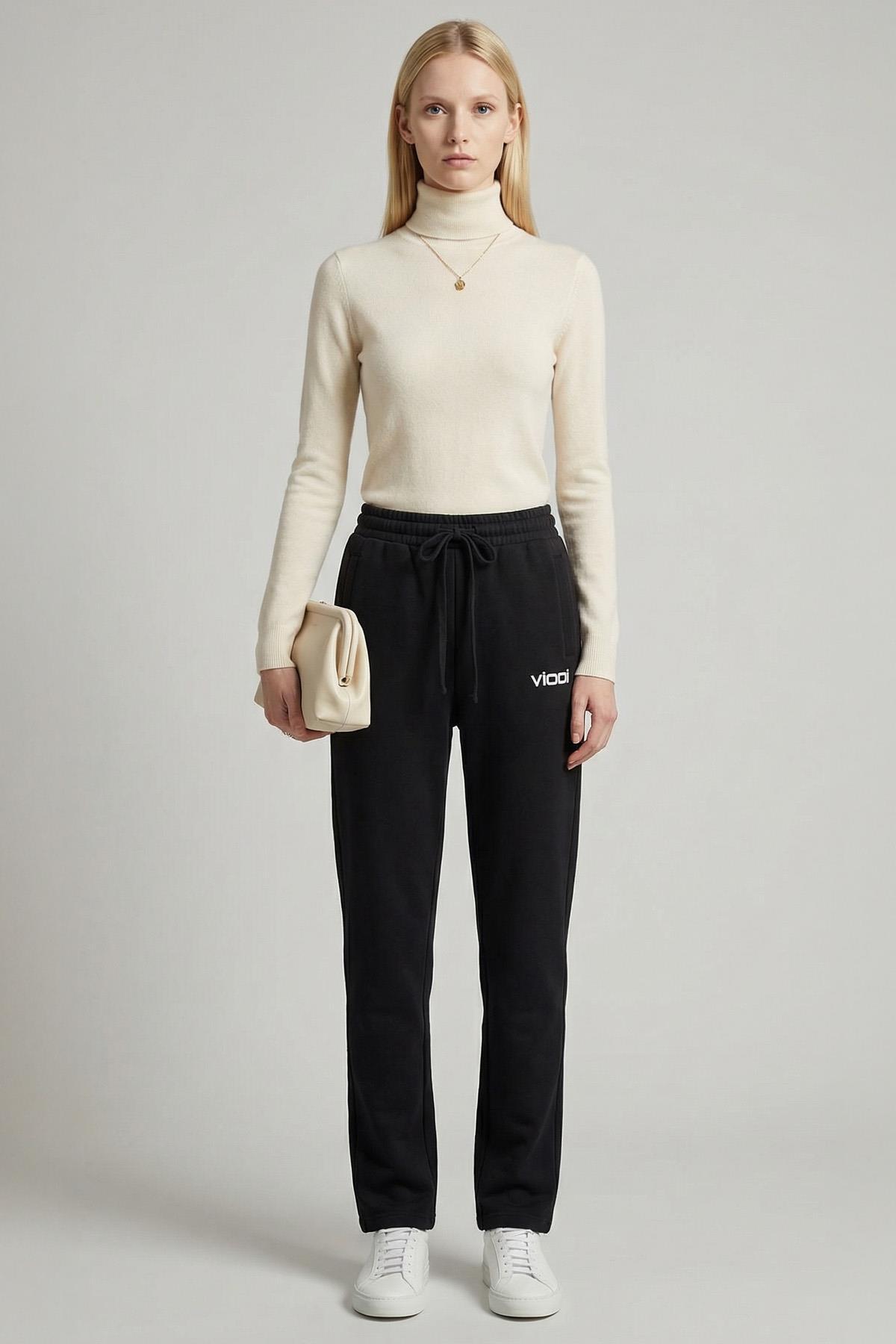 8332A Bel Lastikli Baskılı Eşofman Siyah - RAYS