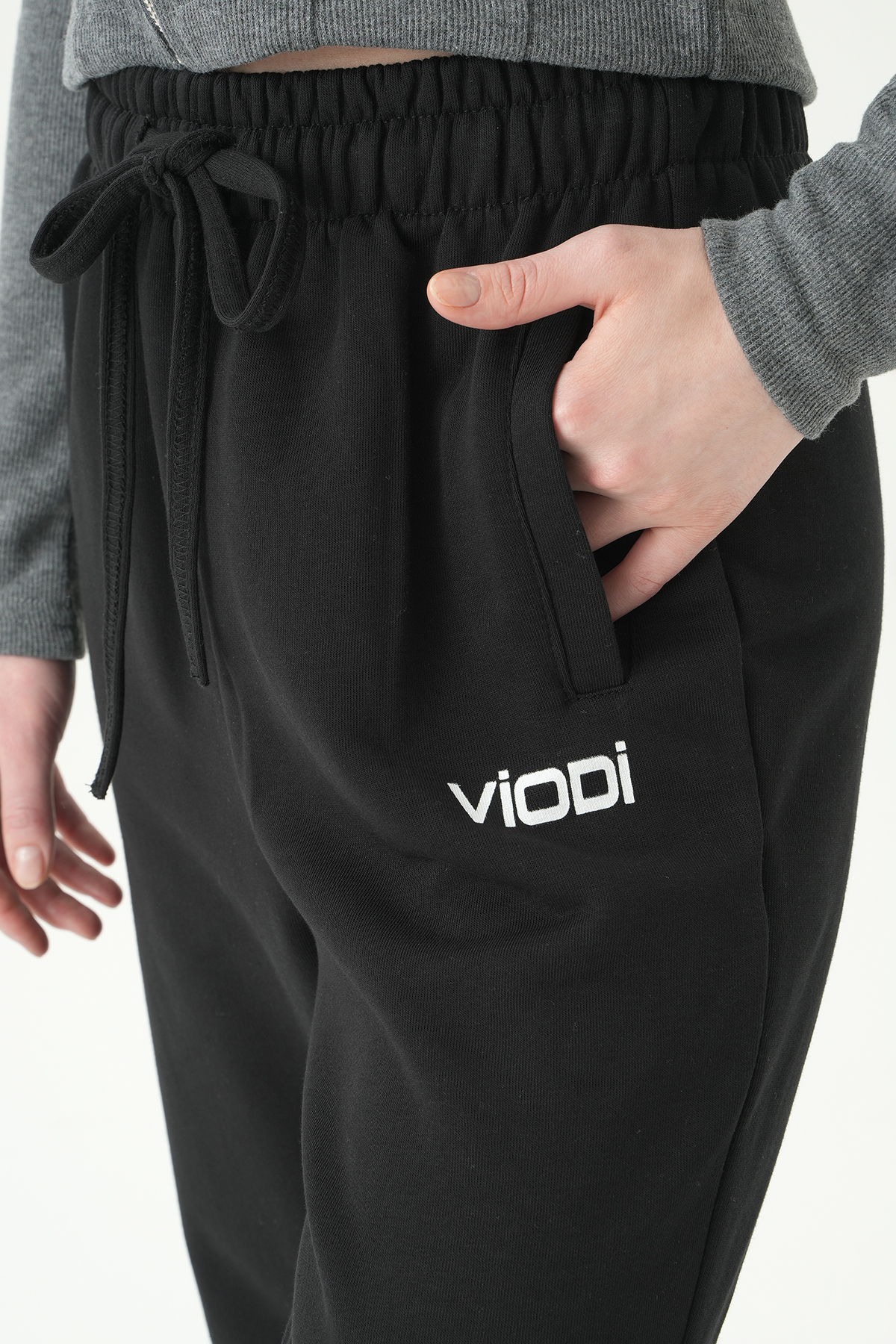 Siyah Bel Lastikli Baskılı Eşofman 8332A - RAYS