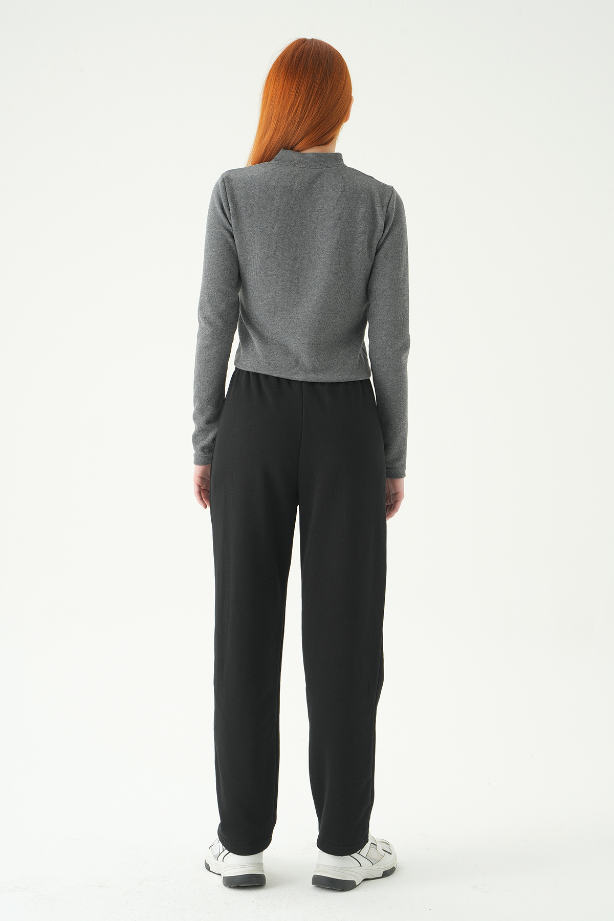 Siyah Bel Lastikli Baskılı Eşofman 8332A - 5