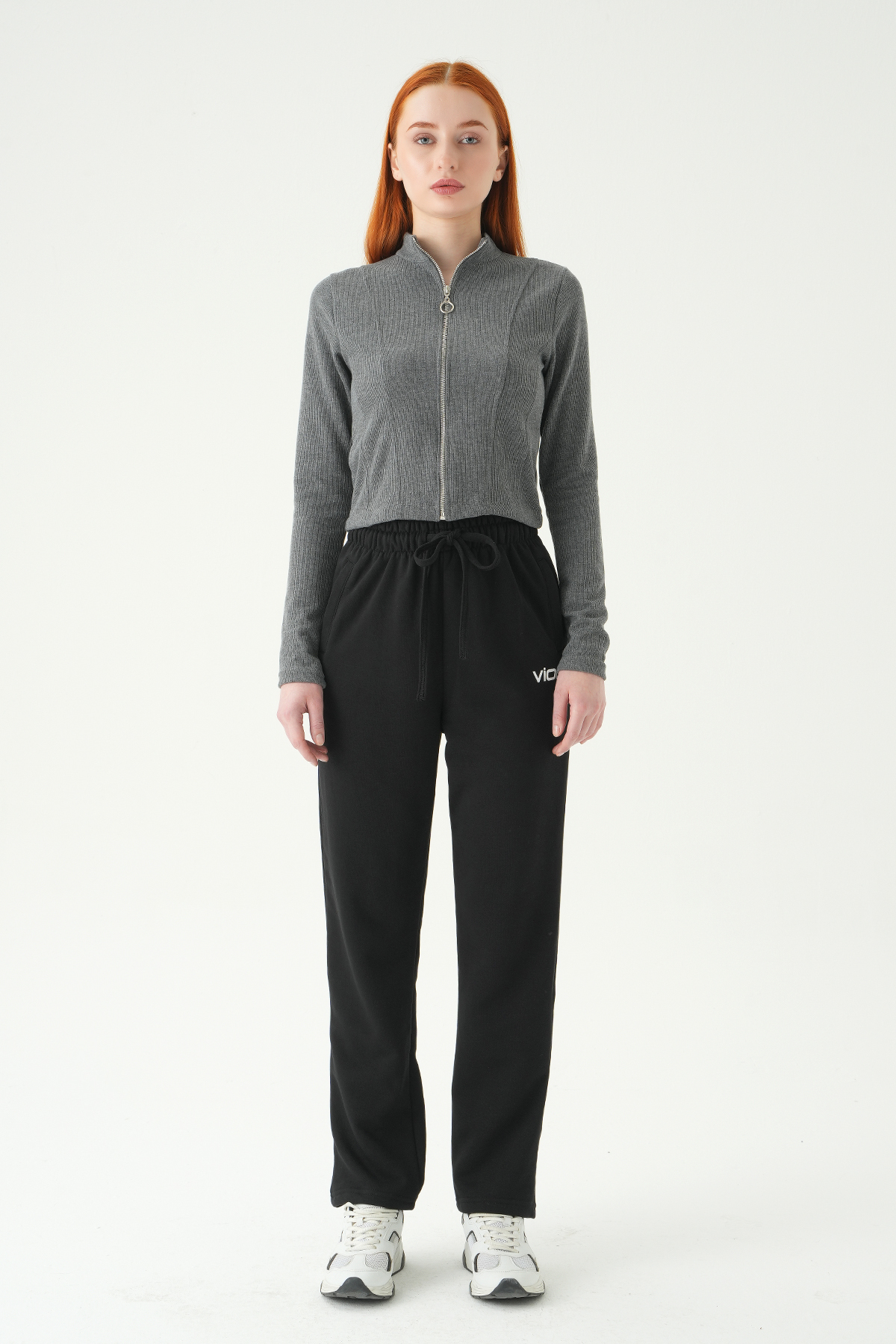 Siyah Bel Lastikli Baskılı Eşofman 8332A - 6