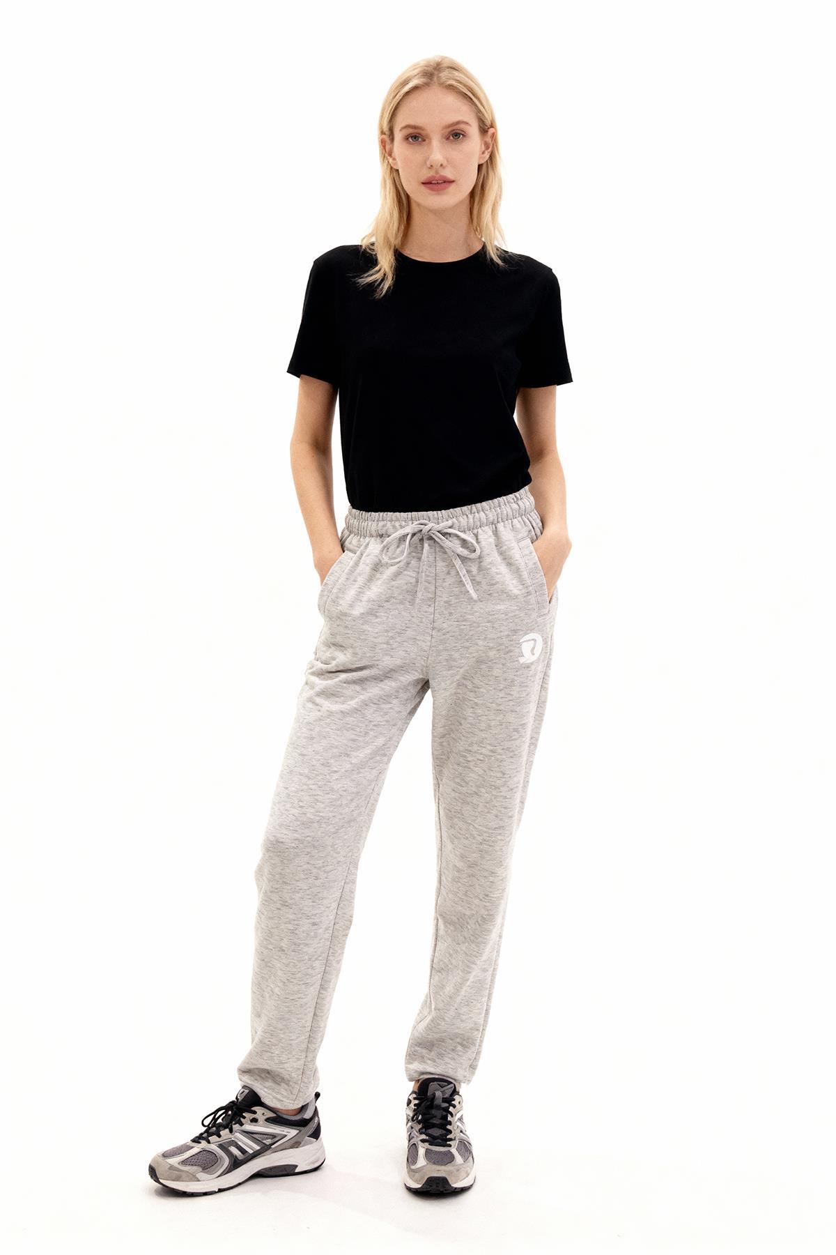 8333A Bel Lastikli Baskılı Eşofman Gri 