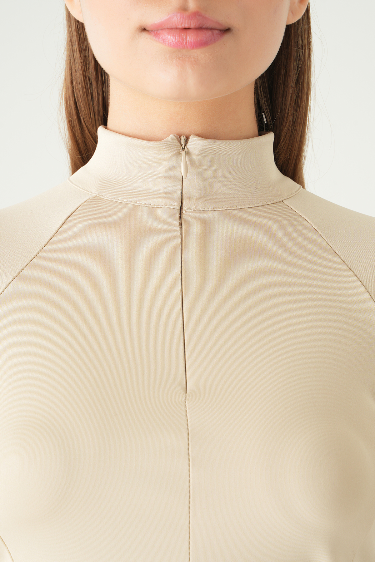 Bej Ön Fermuarlı Uzun Kol Sweat 8334A - 4