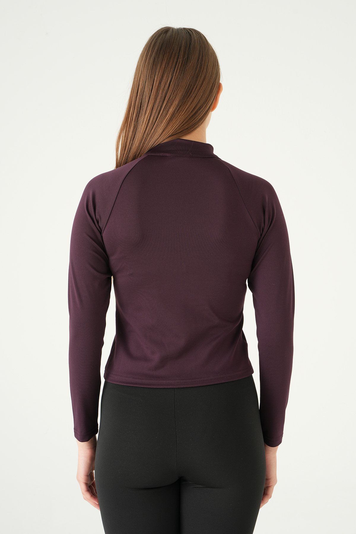 Mürdüm Ön Fermuarlı Uzun Kol Sweat 8334A - 4