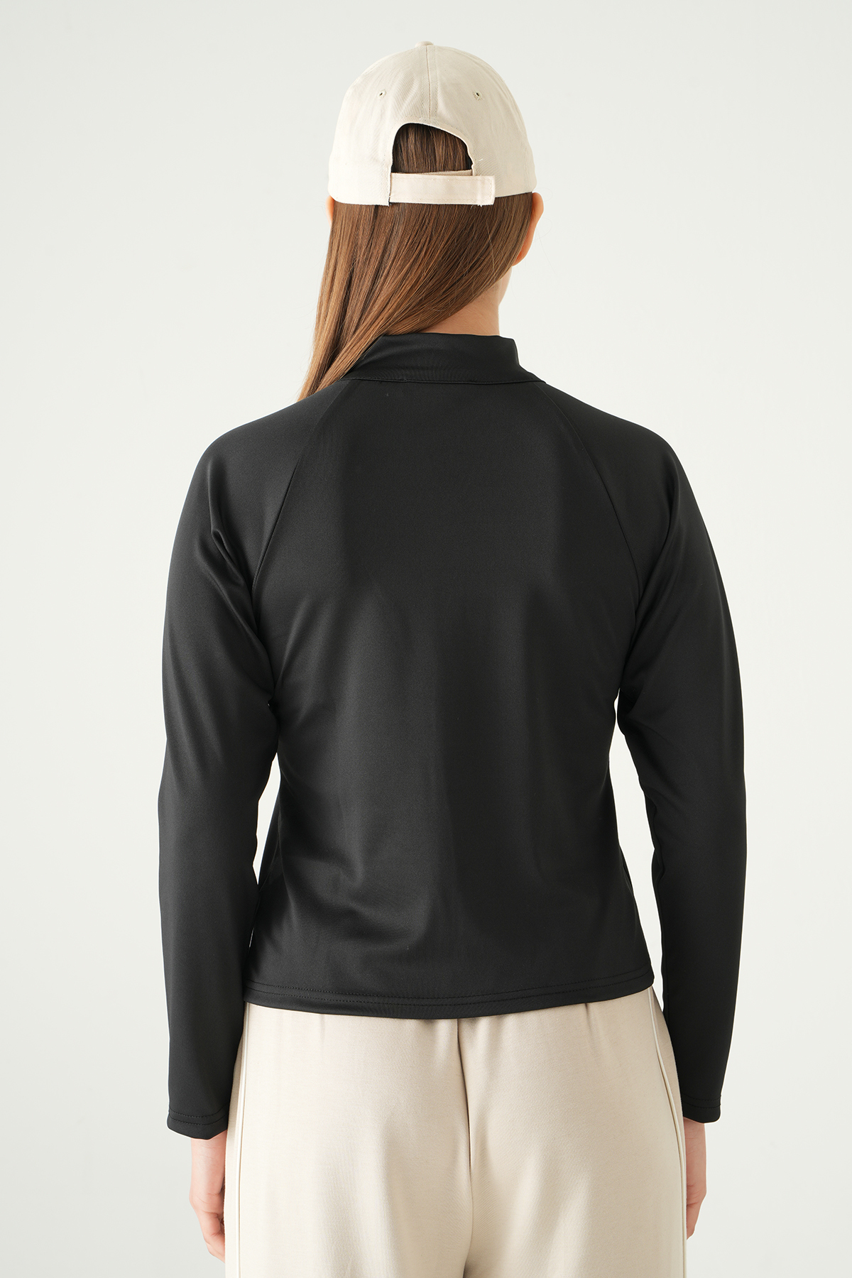 Siyah Ön Fermuarlı Uzun Kol Sweat 8334A - 5