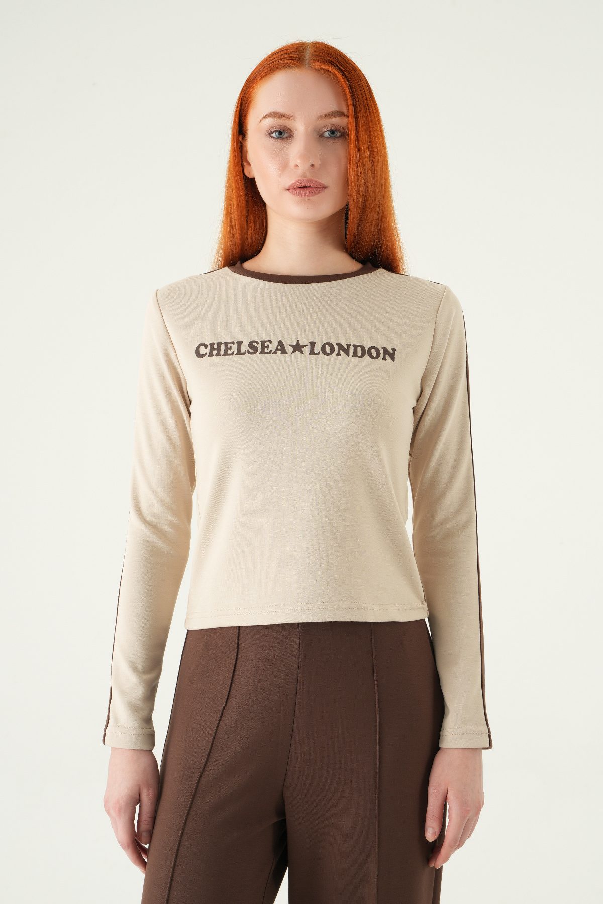 Bej Chelsea London Baskılı Badi 8341A - 1