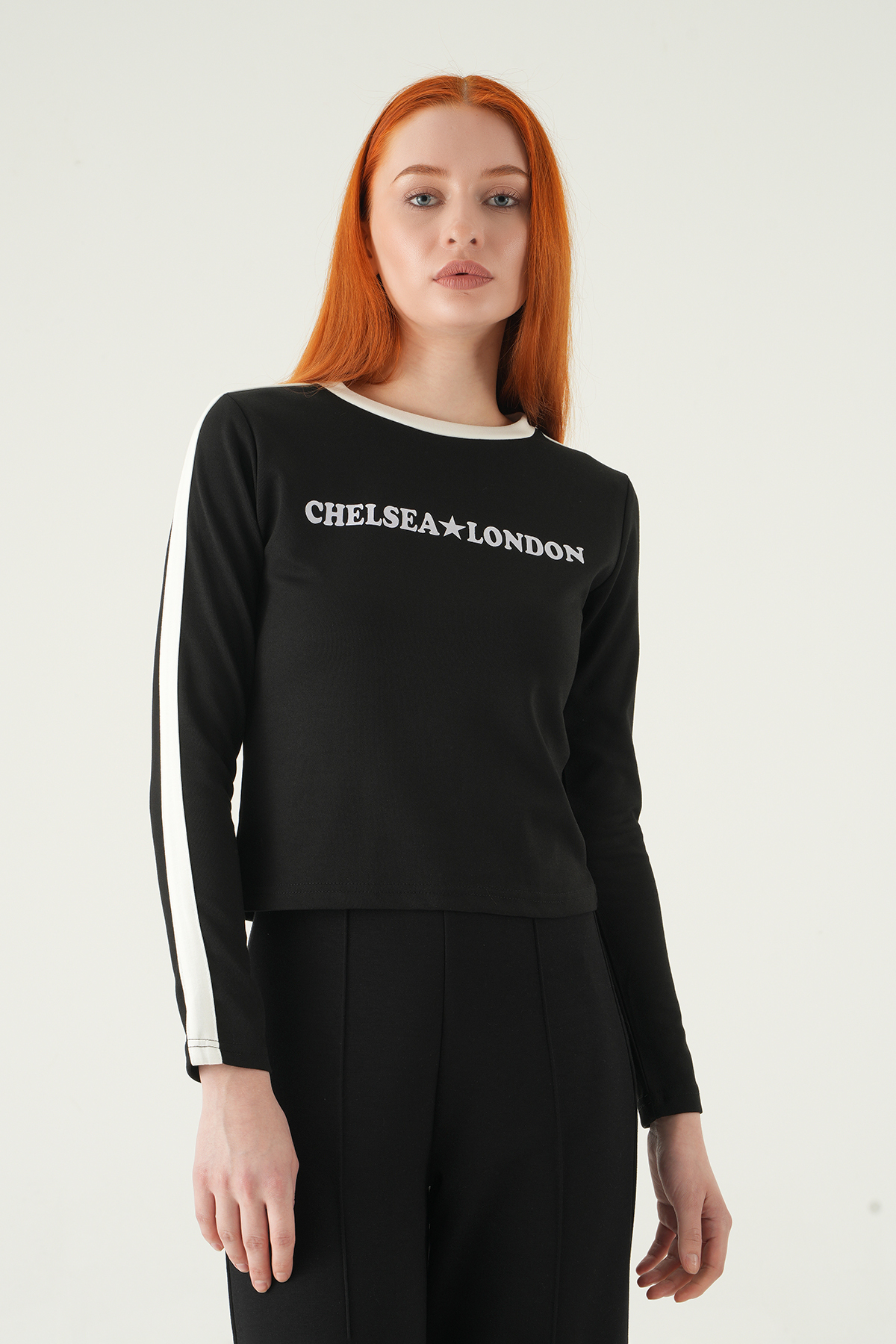 Siyah Chelsea London Baskılı Badi 8341A - 7
