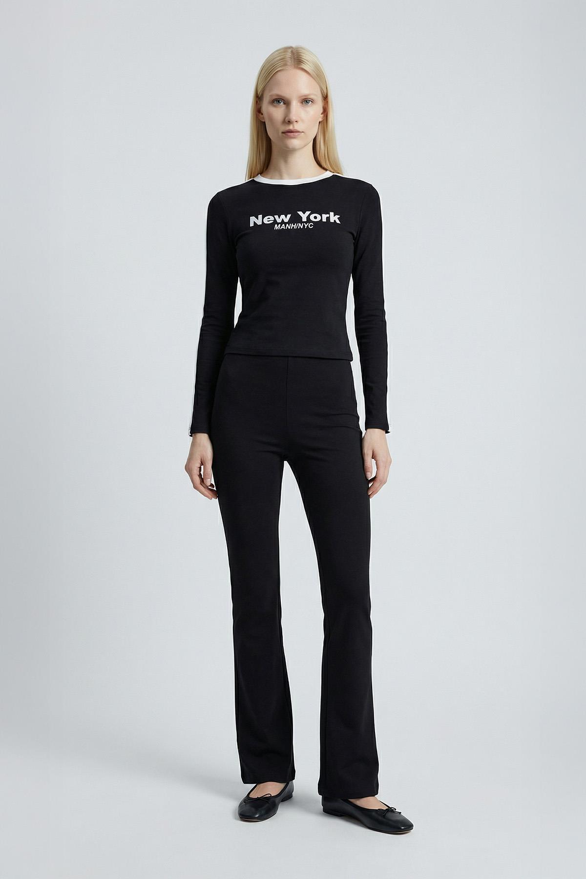 8342A Baskılı Şeritli Badi Siyah - RAYS