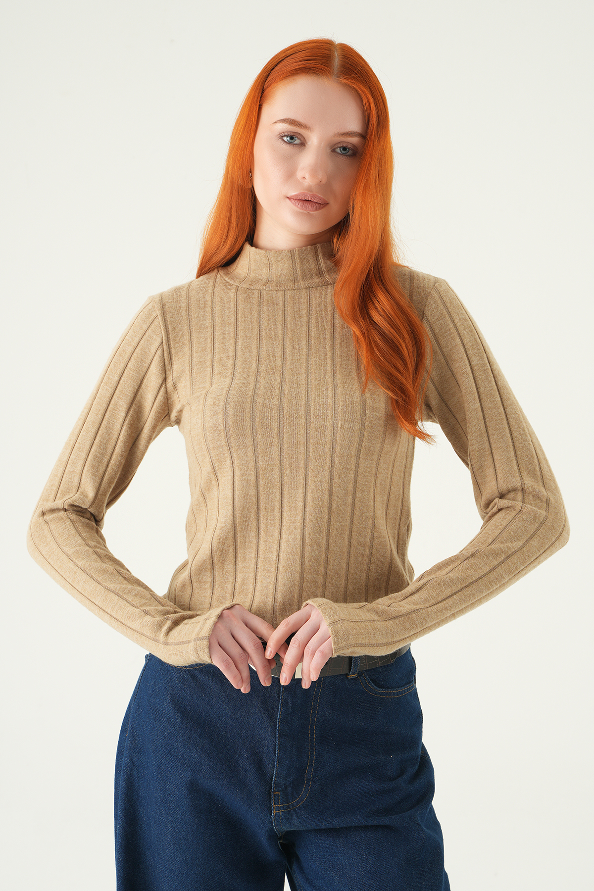 Vizon Balıkçı Yaka Uzun Kol Bluz 8361A - RAYS