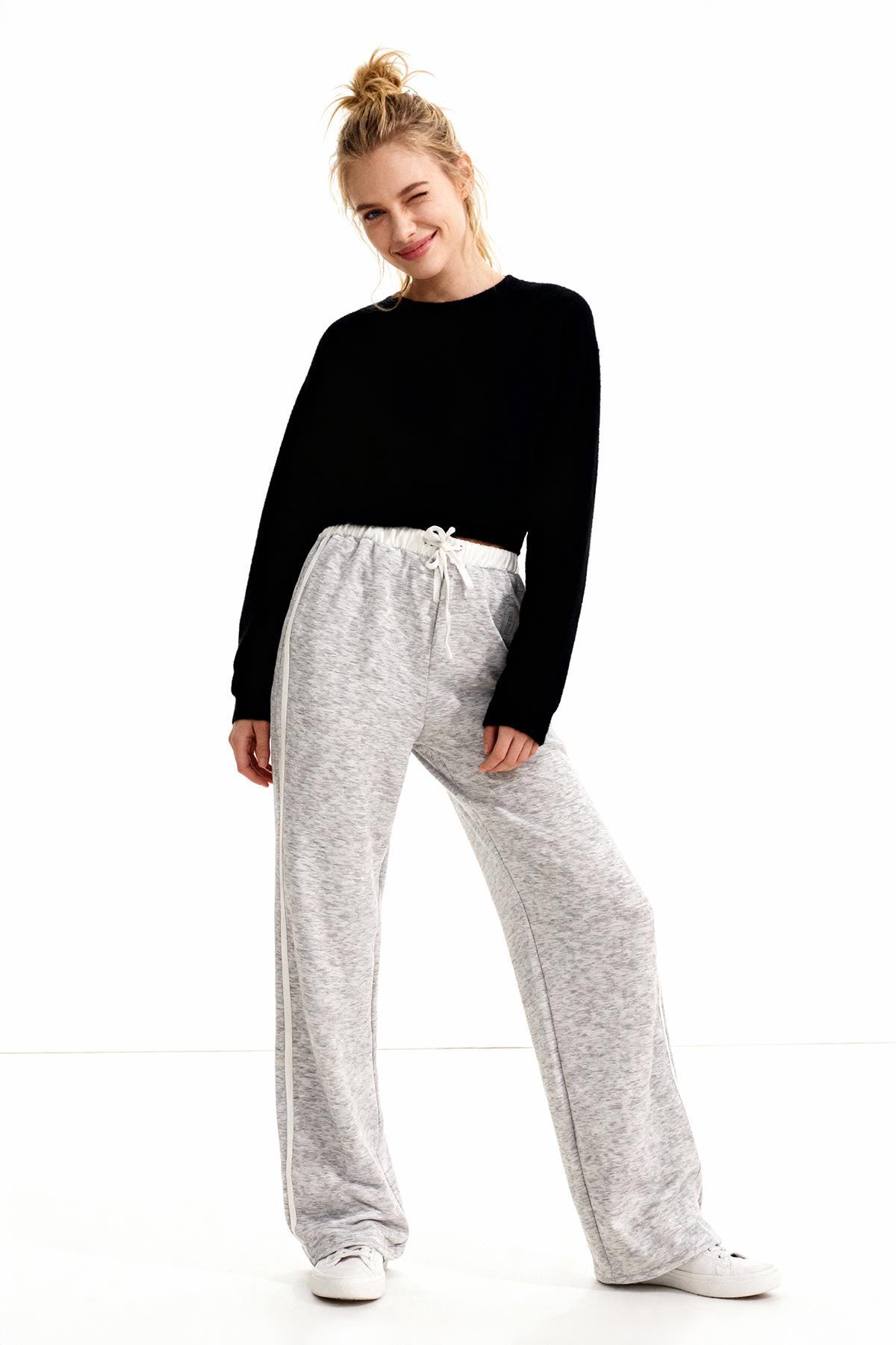 8367 Baskılı Bel Lastikli Eşofman Gri - RAYS