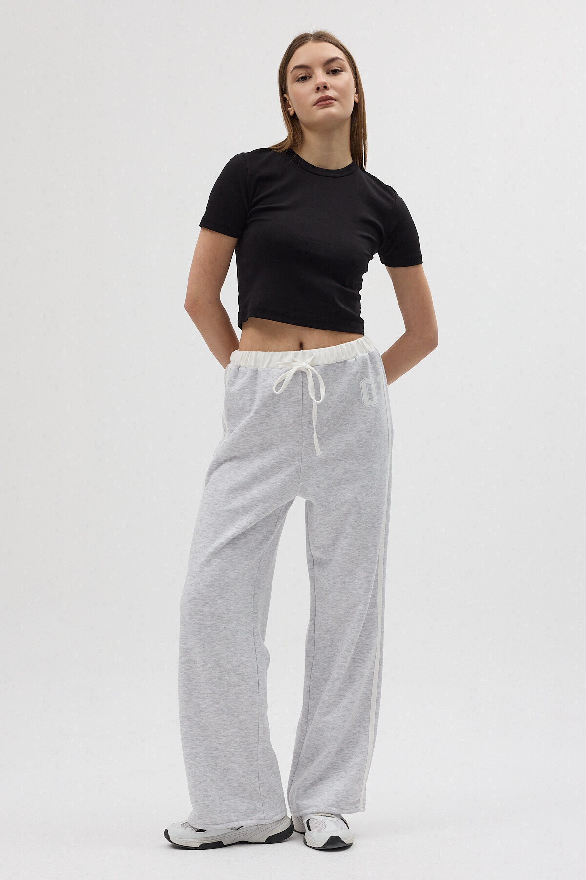 8367 Baskılı Bel Lastikli Eşofman Gri - RAYS