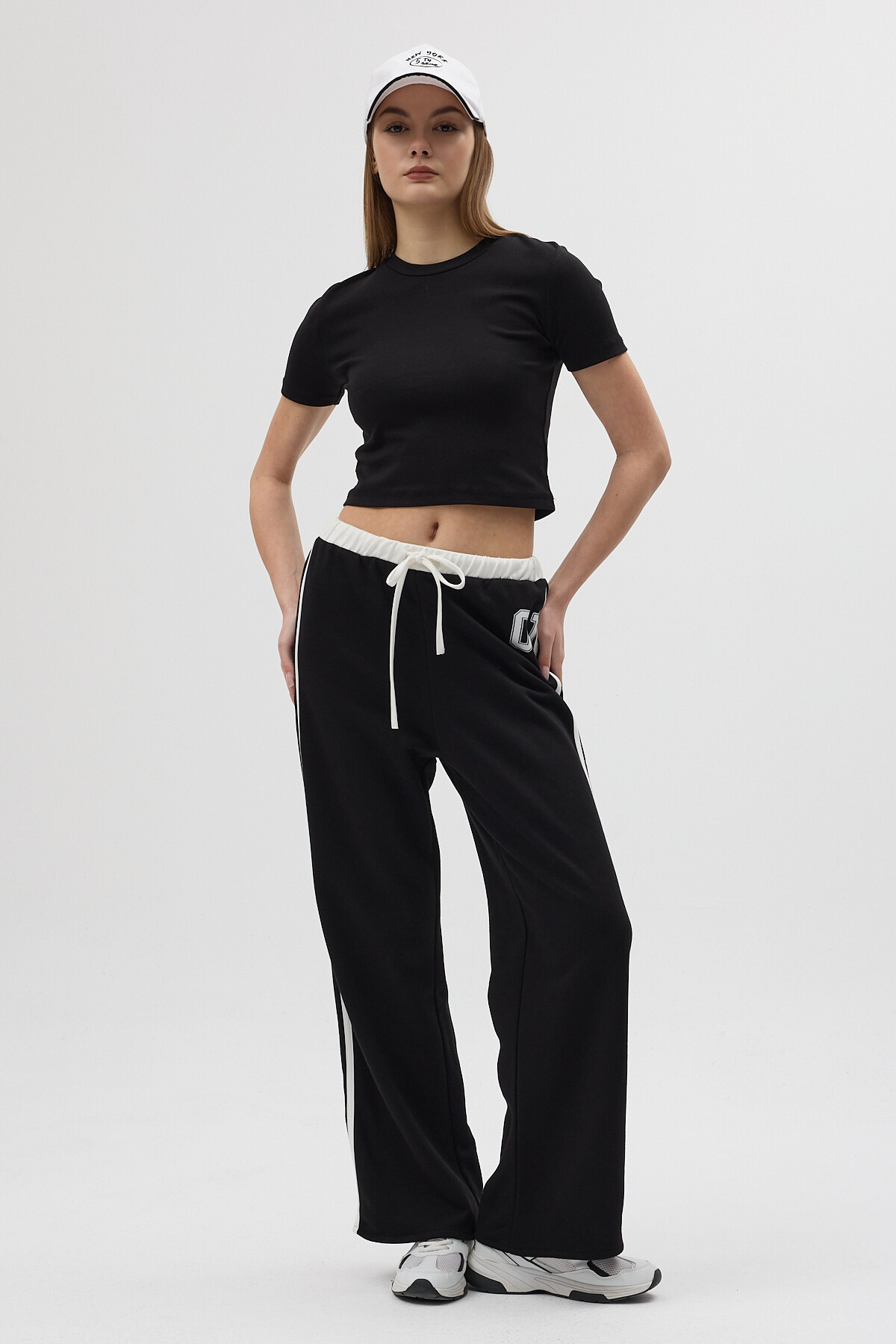 8367 Baskılı Bel Lastikli Eşofman Siyah - RAYS