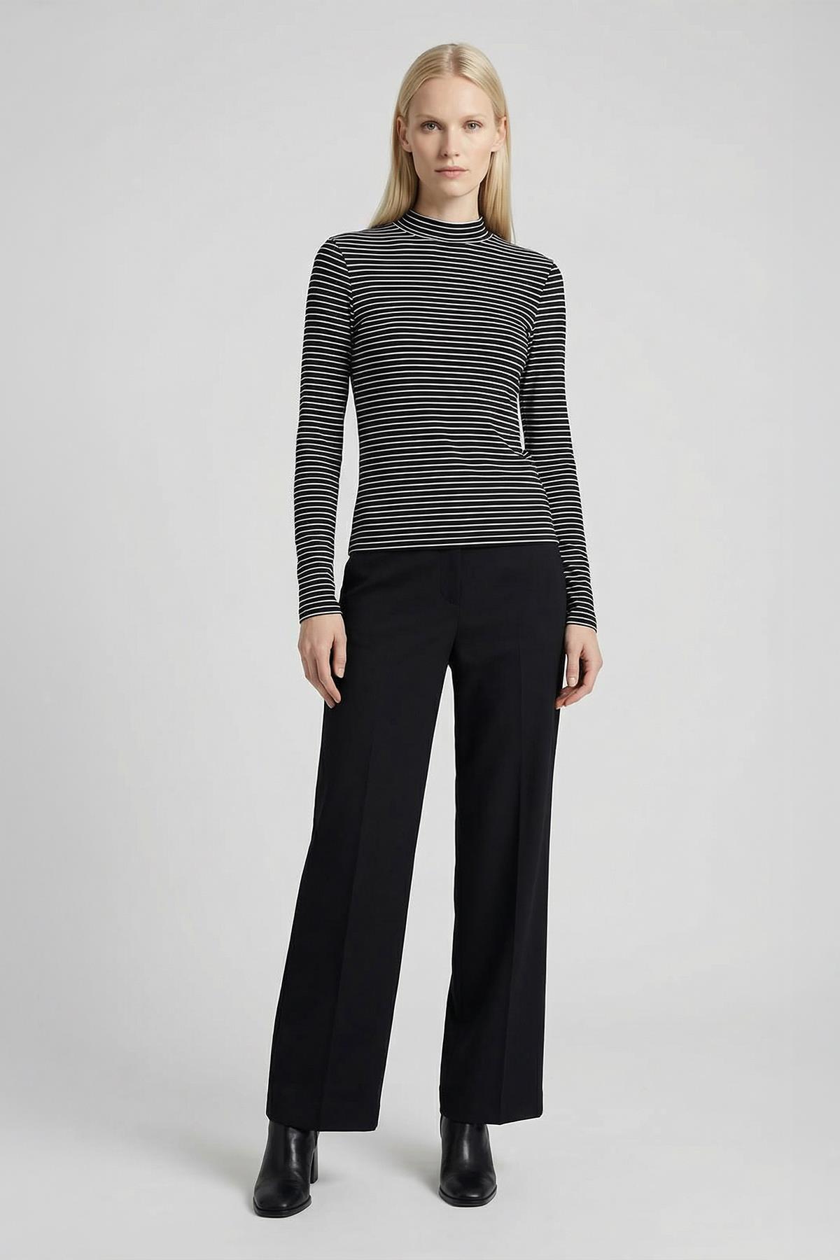 8374A Yarım Boğaz Çizgili Badi Siyah - RAYS