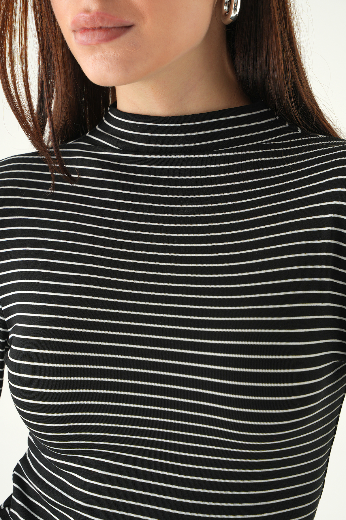 8374A Yarım Boğaz Çizgili Badi Siyah - RAYS