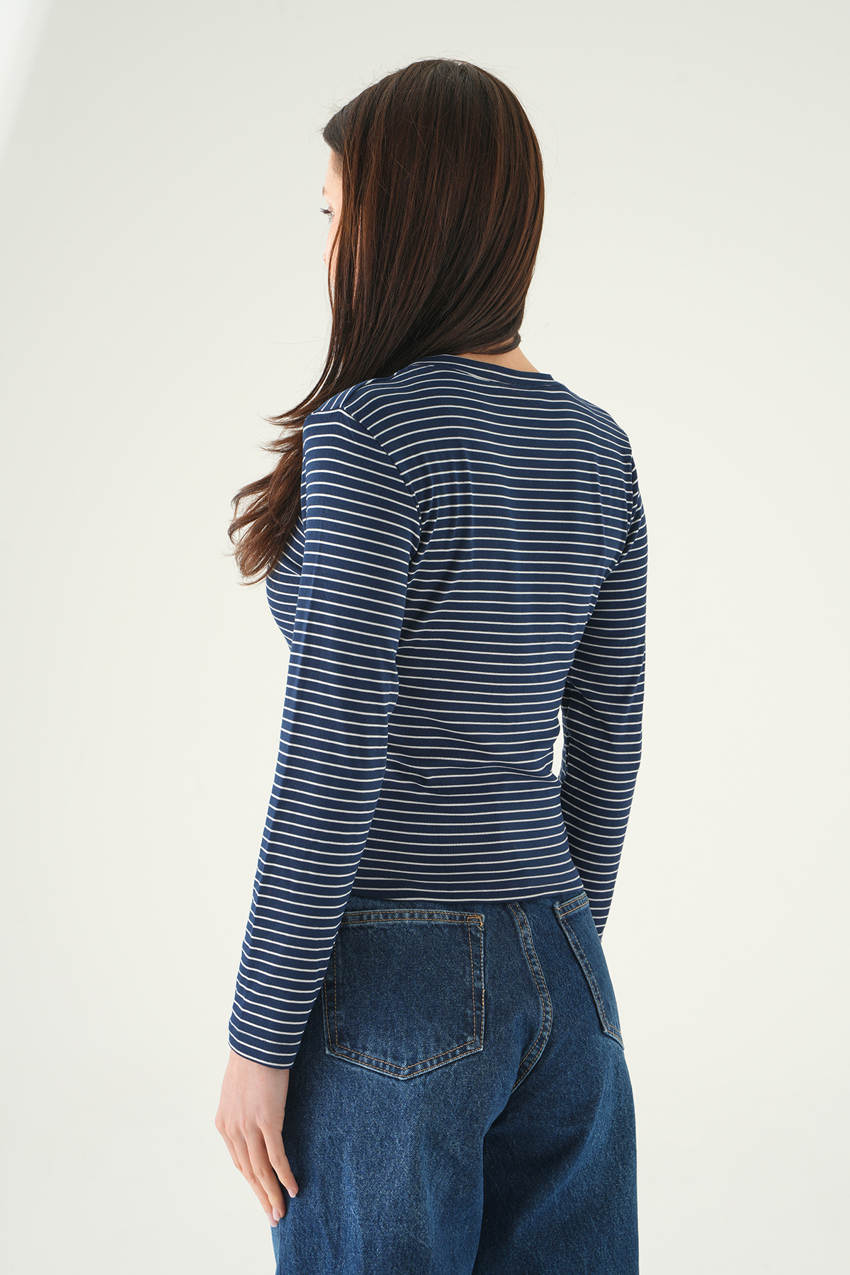 8375A Bisiklet Yaka Çizgili Badi Laci - 5