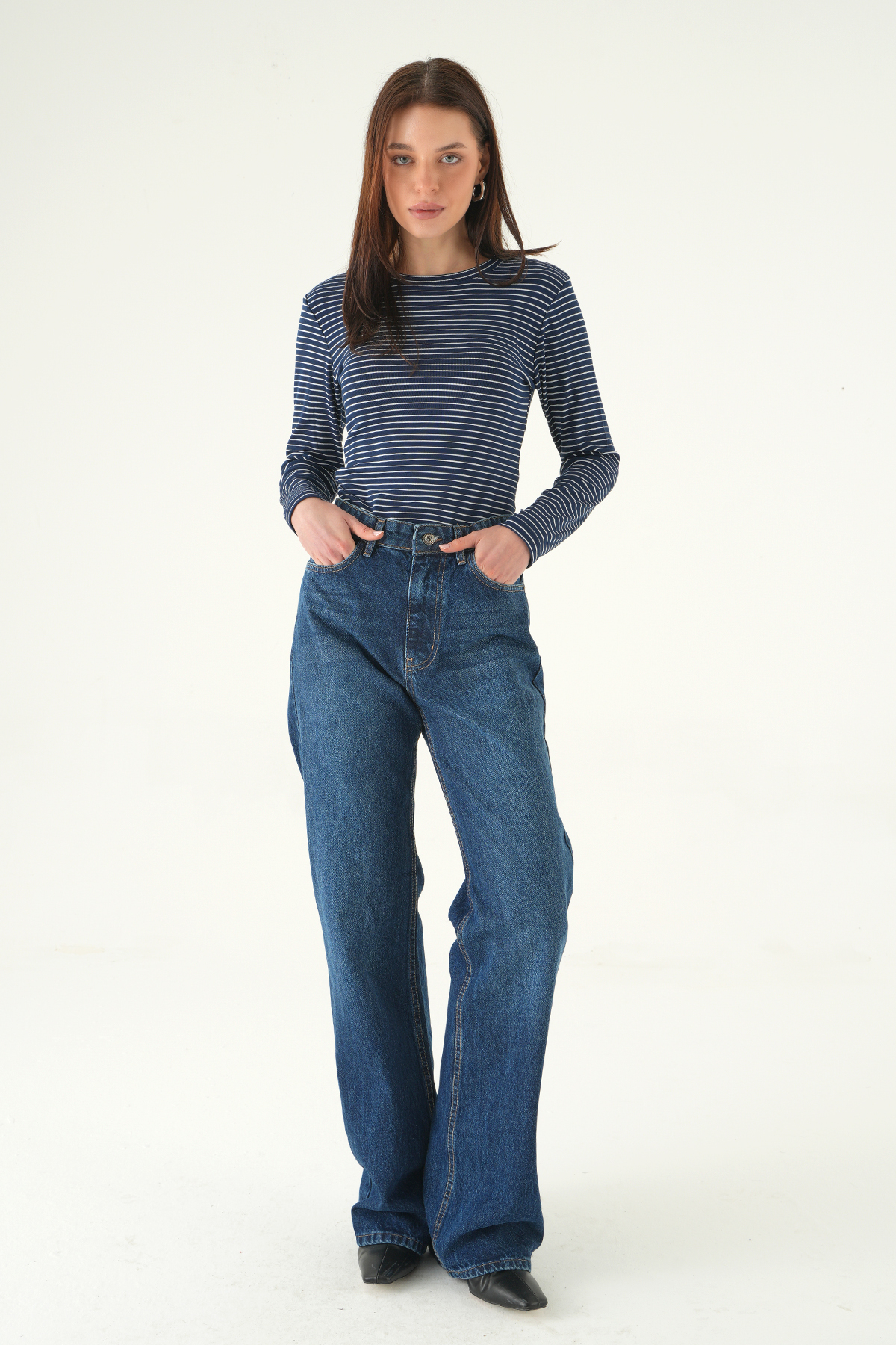 Laci Bisiklet Yaka Çizgili Badi 8375A - RAYS