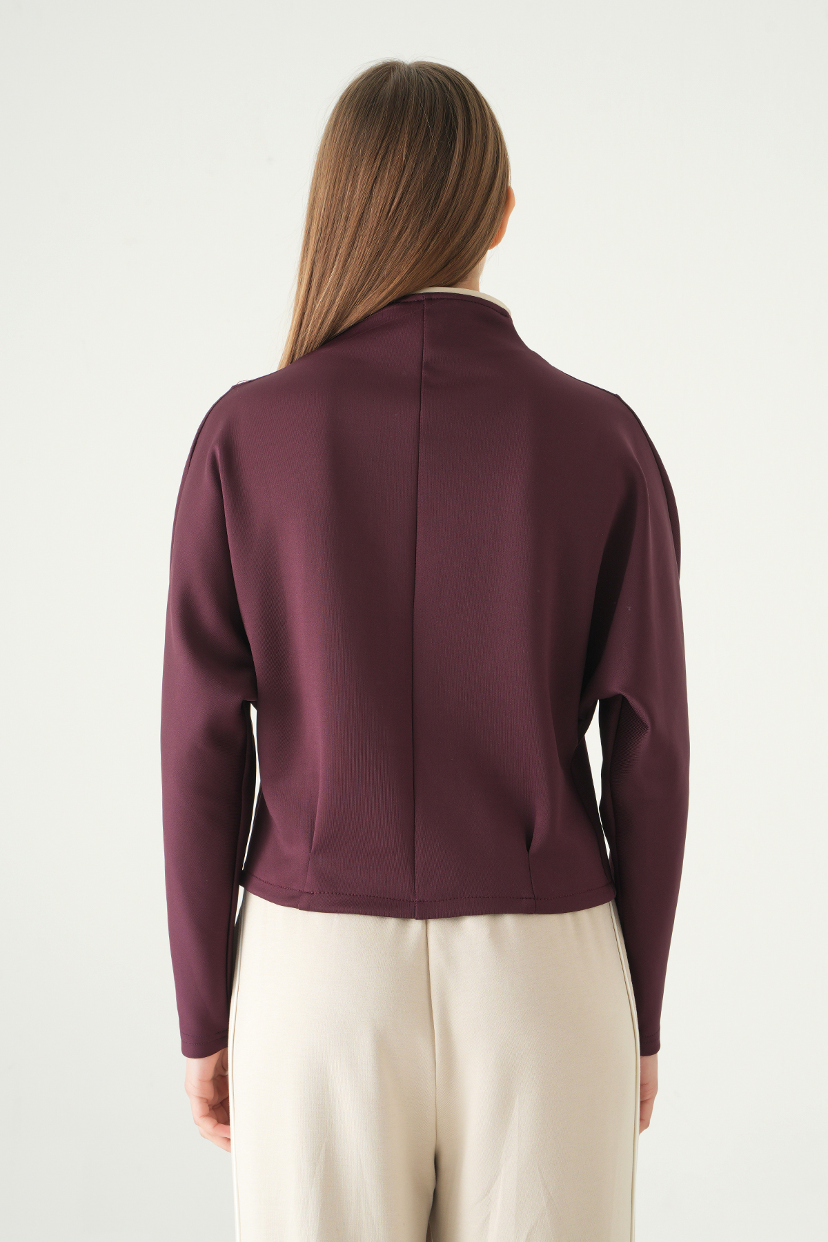 Mürdüm Ön Şerit Detay Hırka 8384A - 5