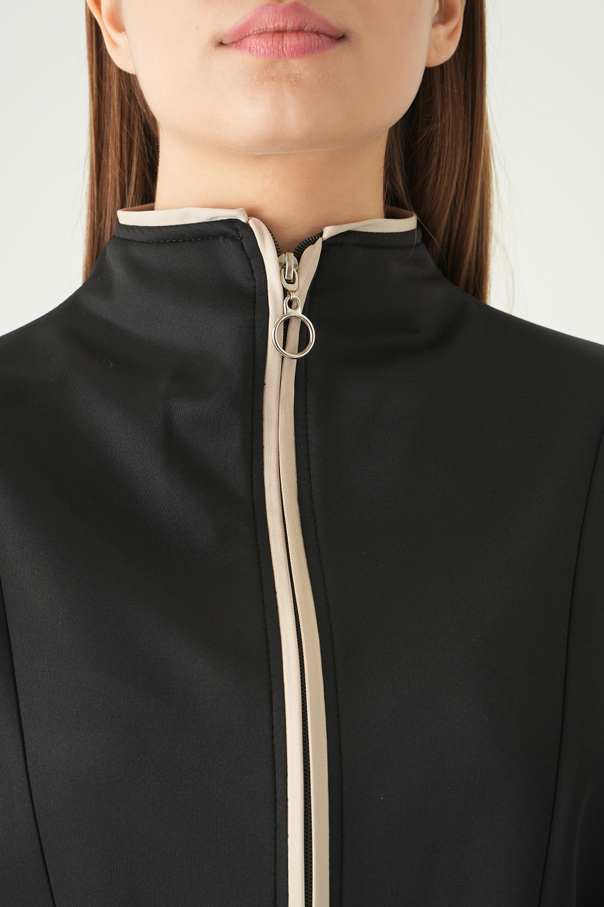 8384A Ön Şerit Detay Hırka Siyah - RAYS