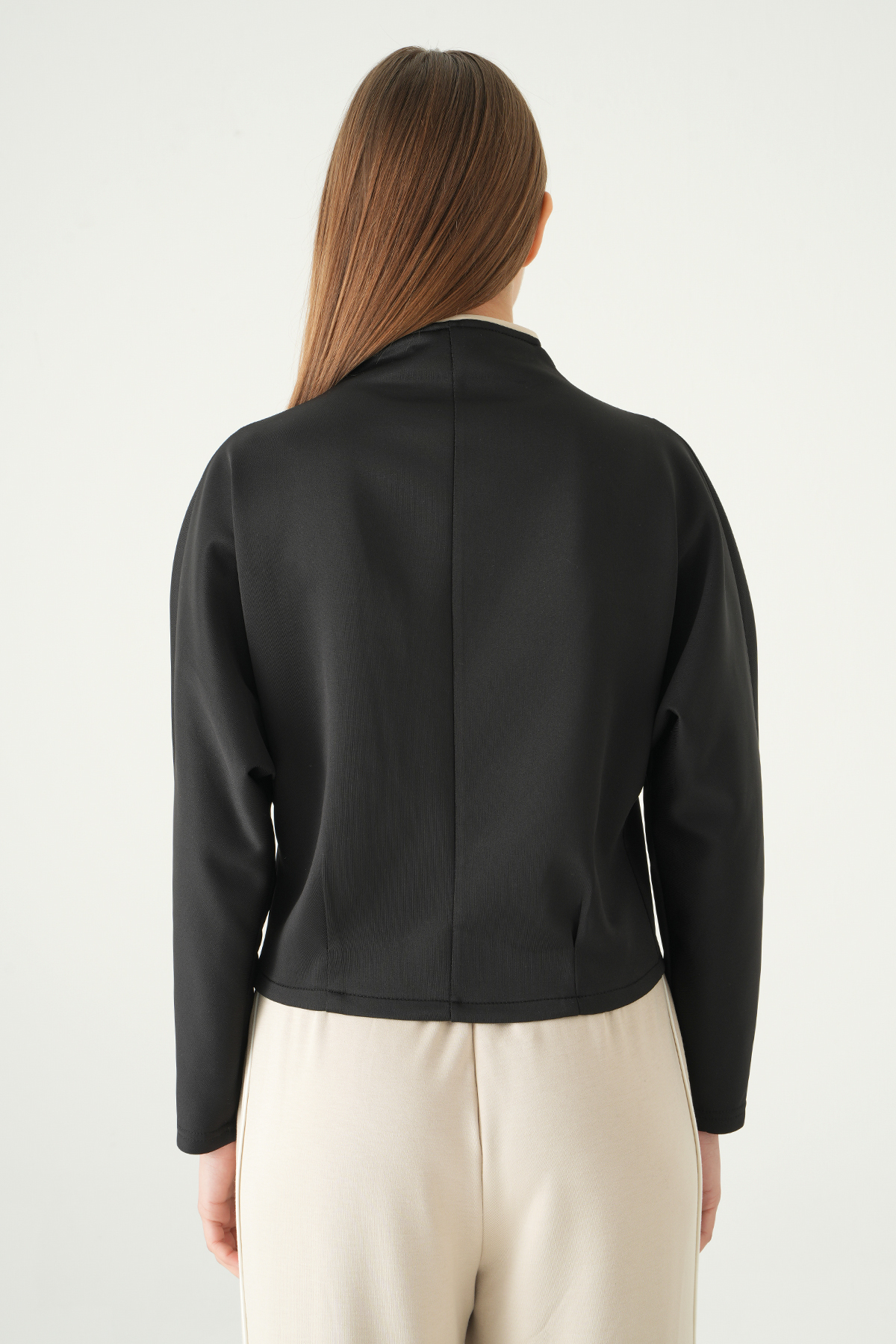 Siyah Ön Şerit Detay Hırka 8384A - 5