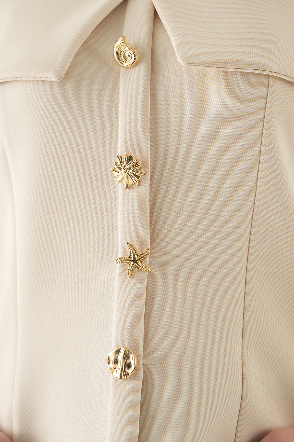 8386A Ön Düğmeli Bluz Taş - RAYS