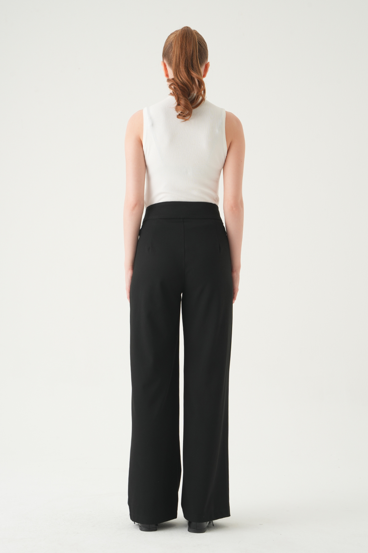 8421A Kemer Detay Palazzo Pantolon Siyah - 5