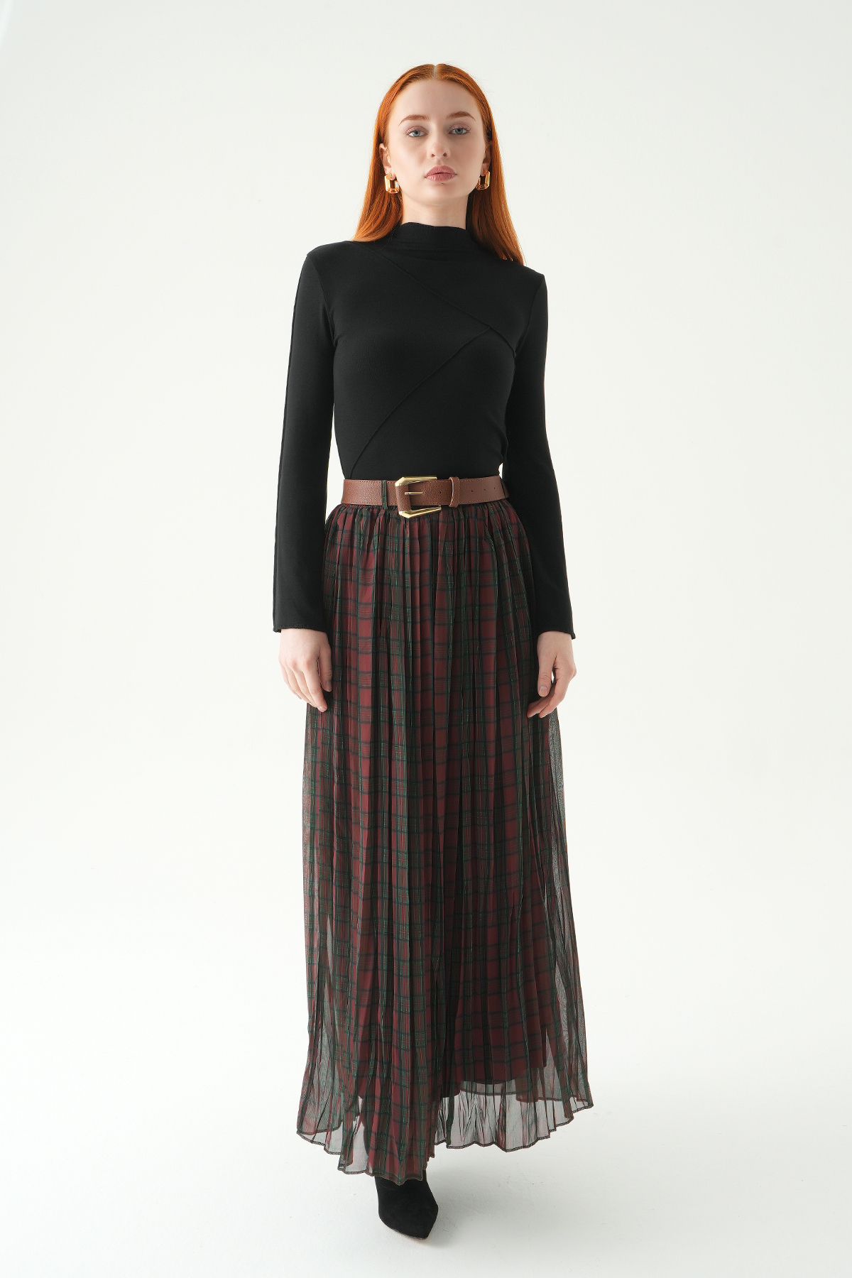 Mürdüm Piliseli Kemerli Etek 8453A - 2