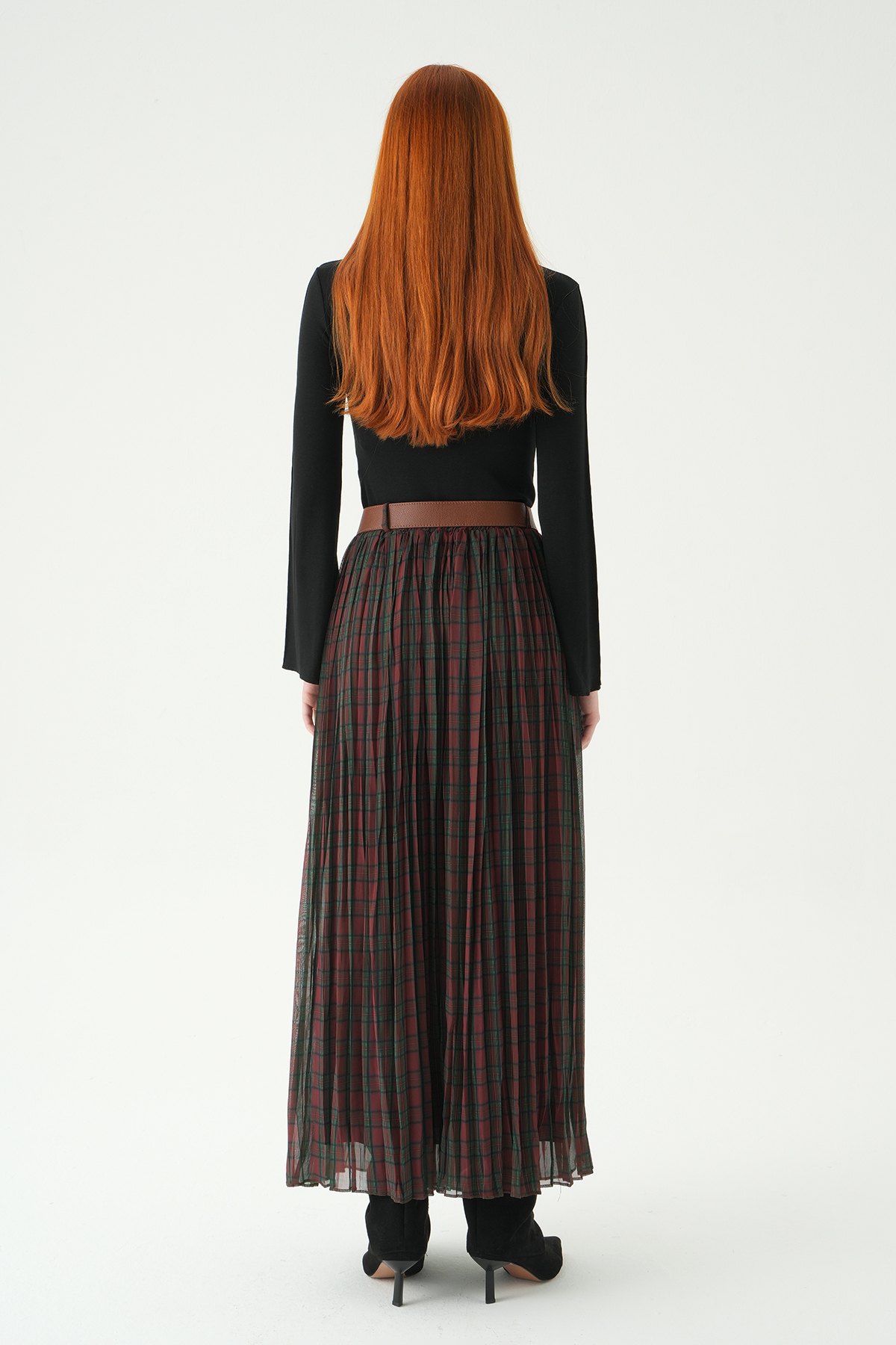 Mürdüm Piliseli Kemerli Etek 8453A - 5