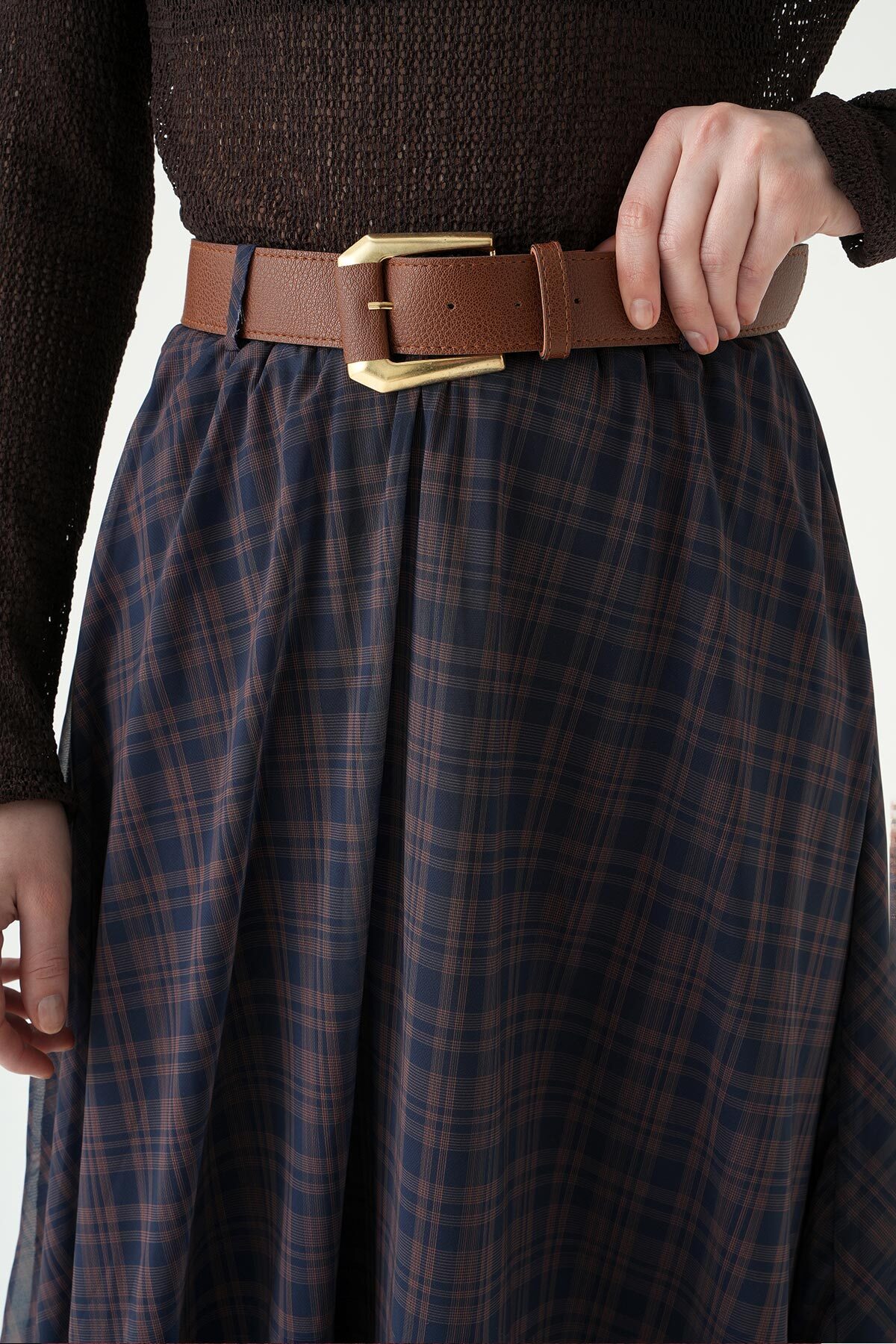 Laci Kemerli Şifon Etek 8458A - 4