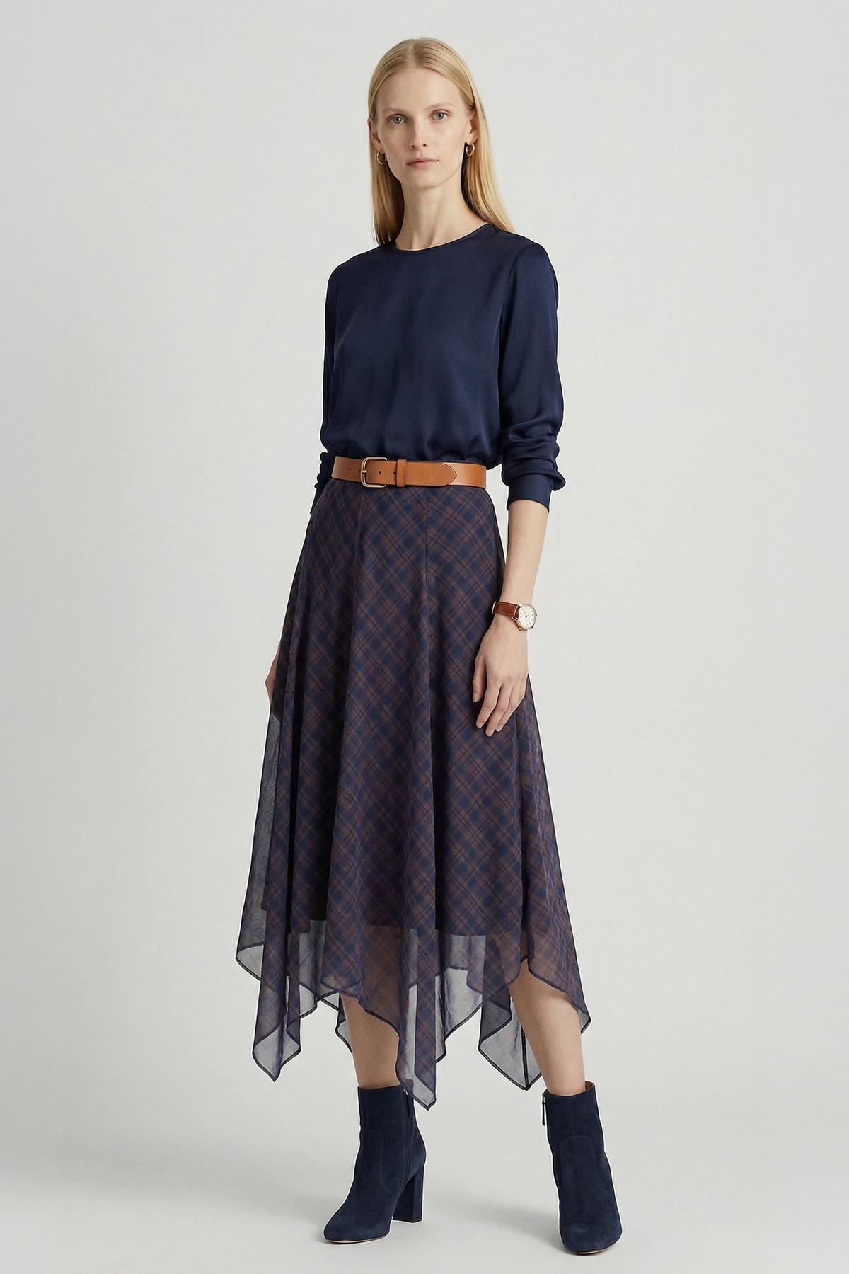 8459A Asimetrikli Şifon Etek Laci - 1