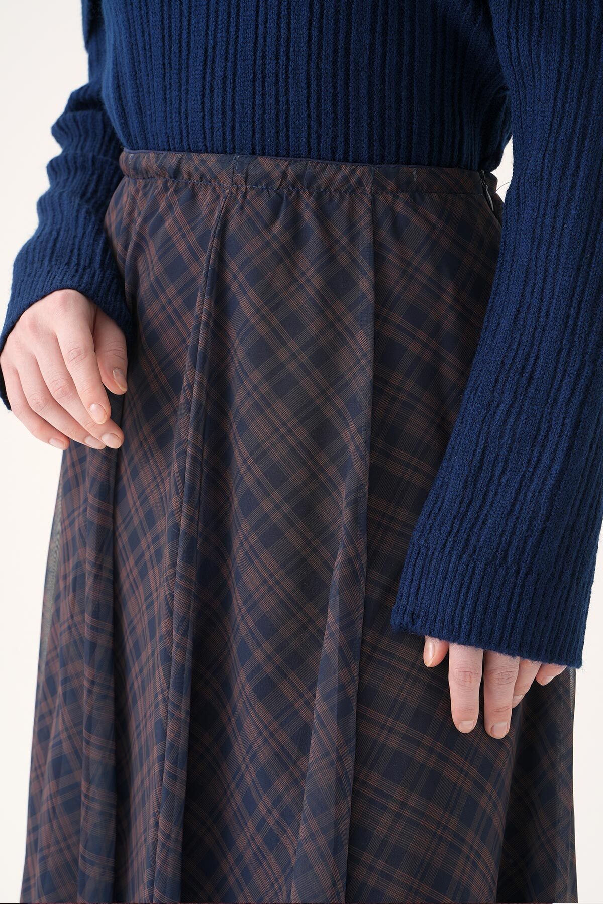 Laci Asimetrik Şifon Etek 8459A - 4