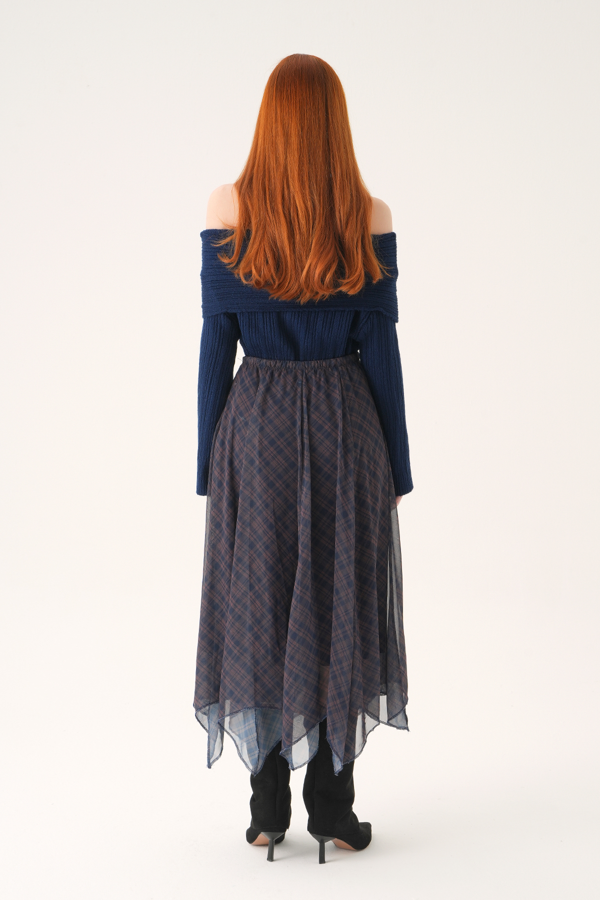 Laci Asimetrik Şifon Etek 8459A - 5