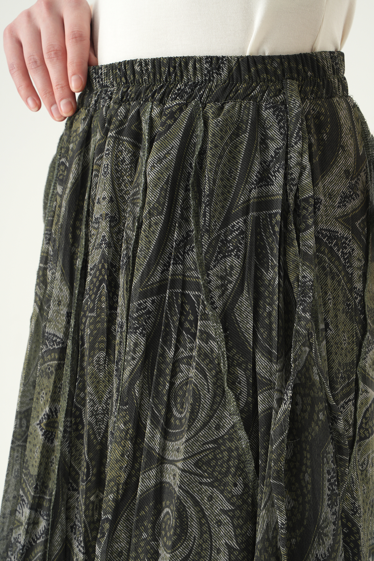 8461A Desenli Etek Haki - 4