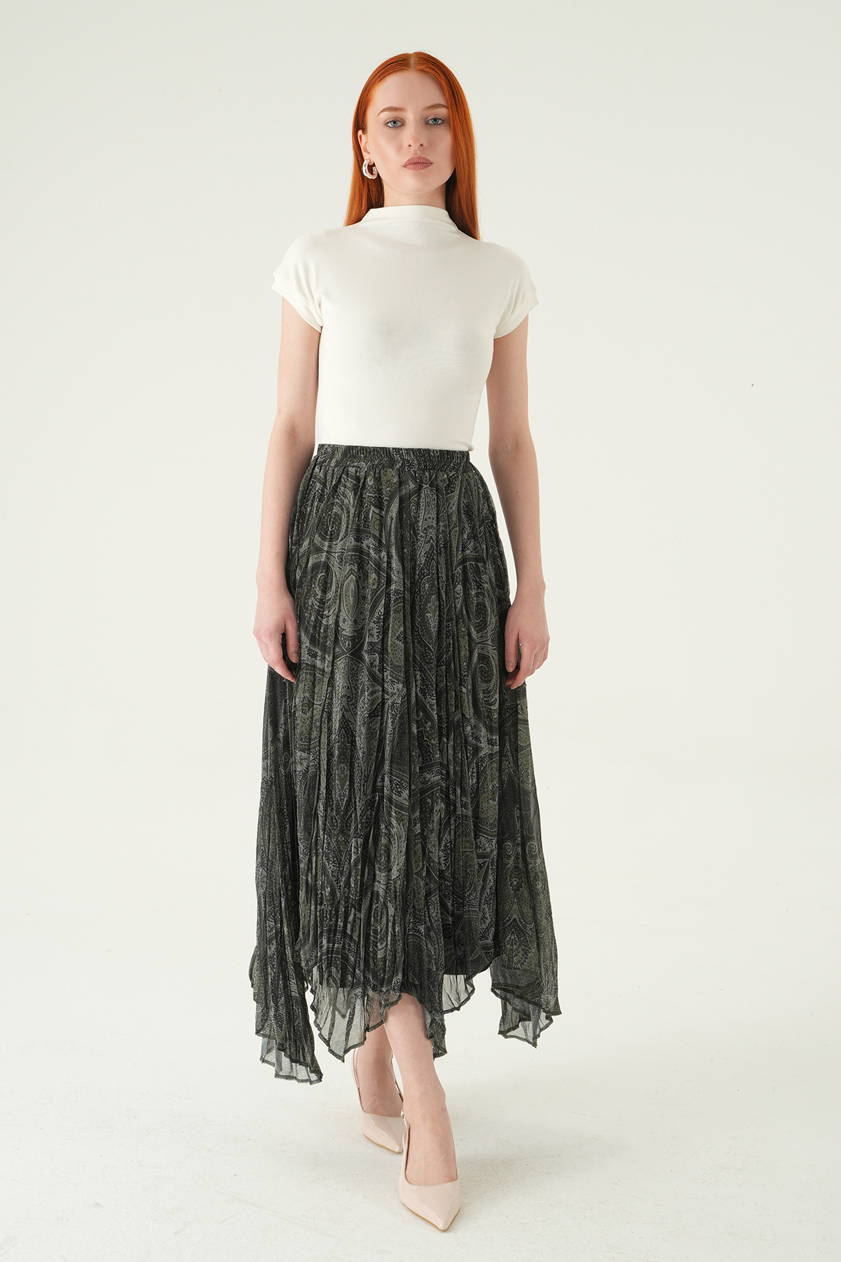 Haki Overlok Desen Etek 8461A - 2