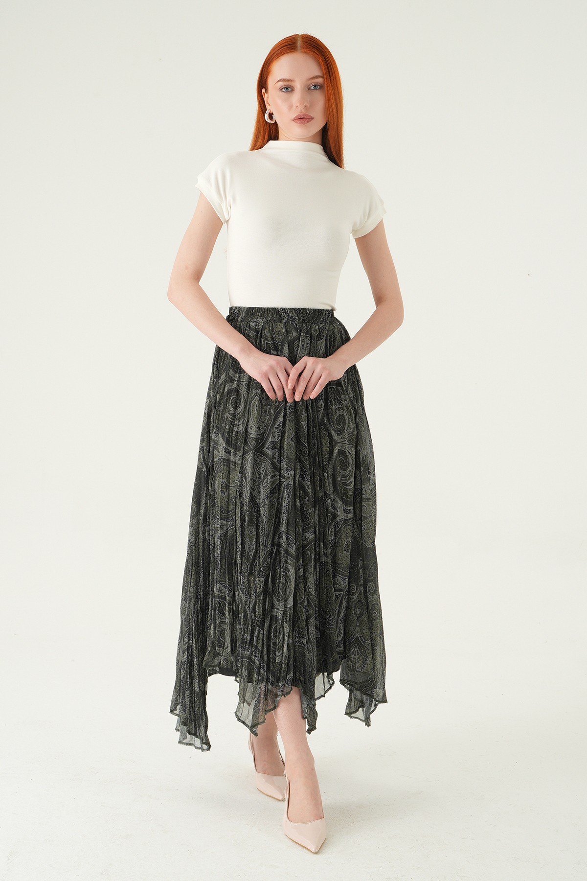 Haki Overlok Desen Etek 8461A - 3