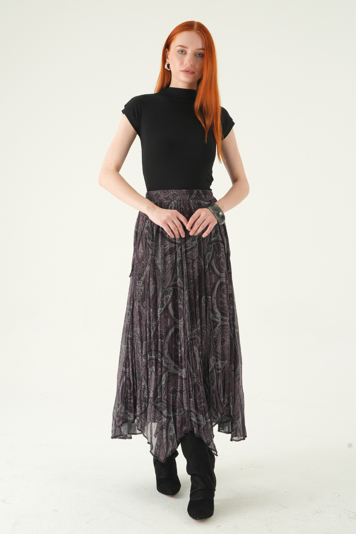 Mürdüm Overlok Desen Etek 8461A - 2