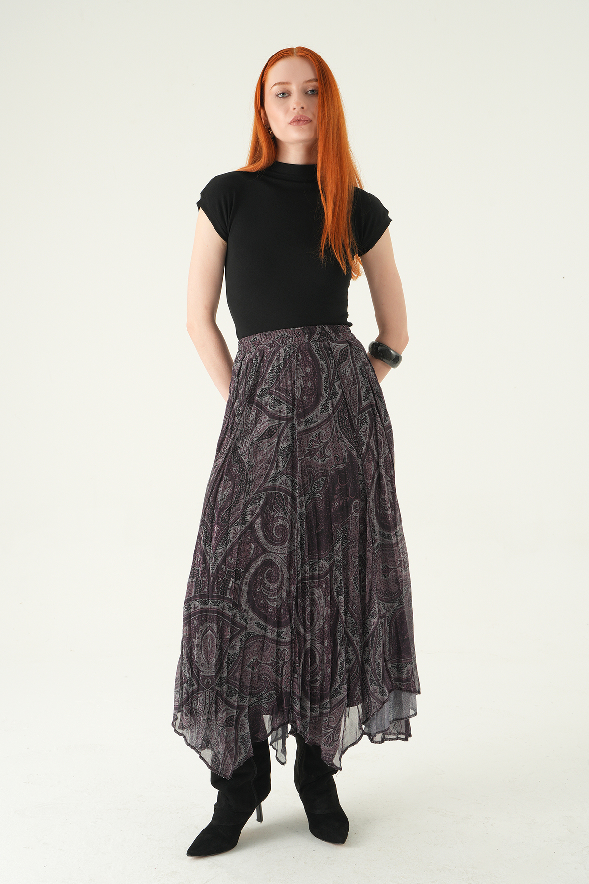 Mürdüm Overlok Desen Etek 8461A - 3