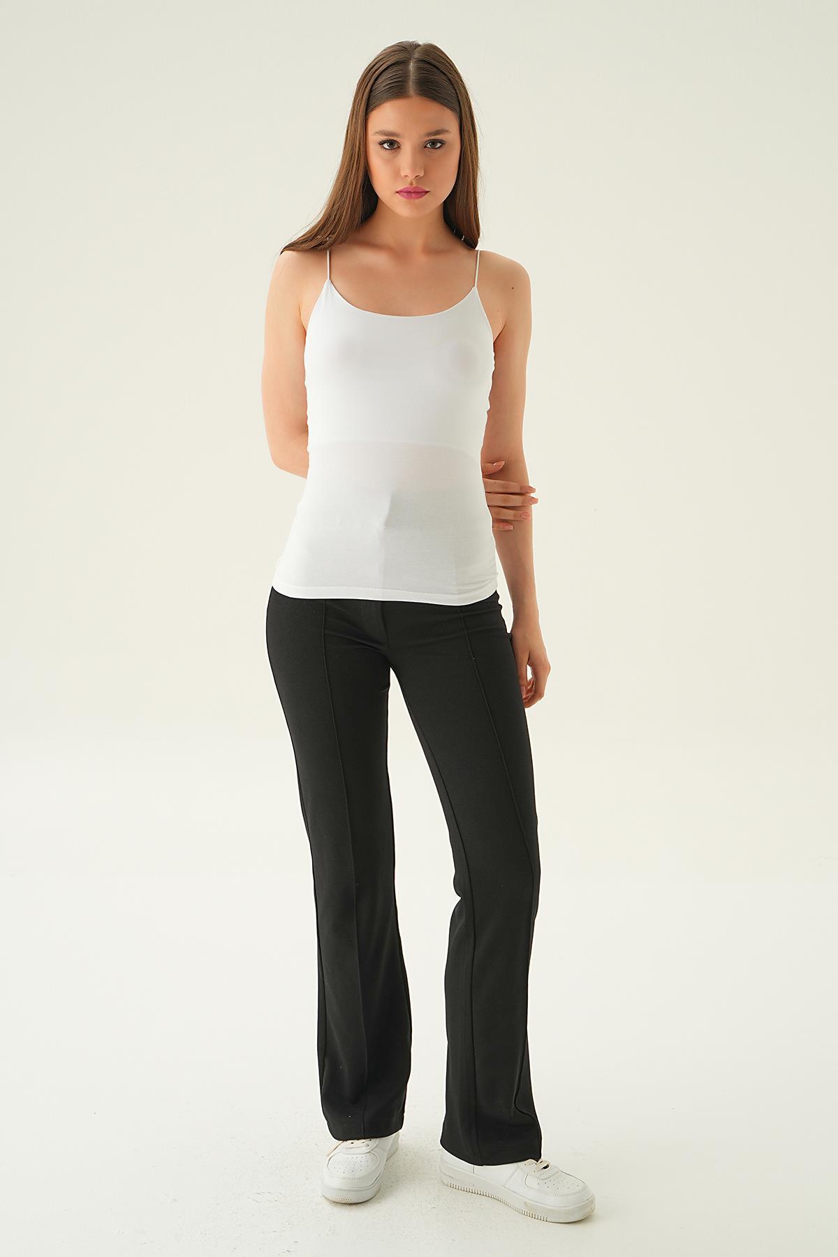 Beyaz Askılı Uzun Atlet 848 - 6