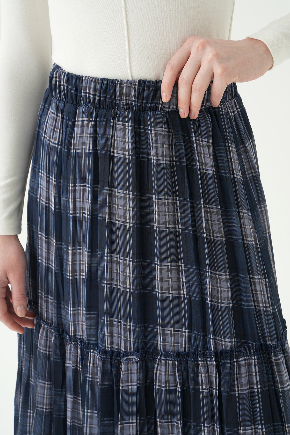 Laci Bel Lastikli Desenli Etek 8483A - 4