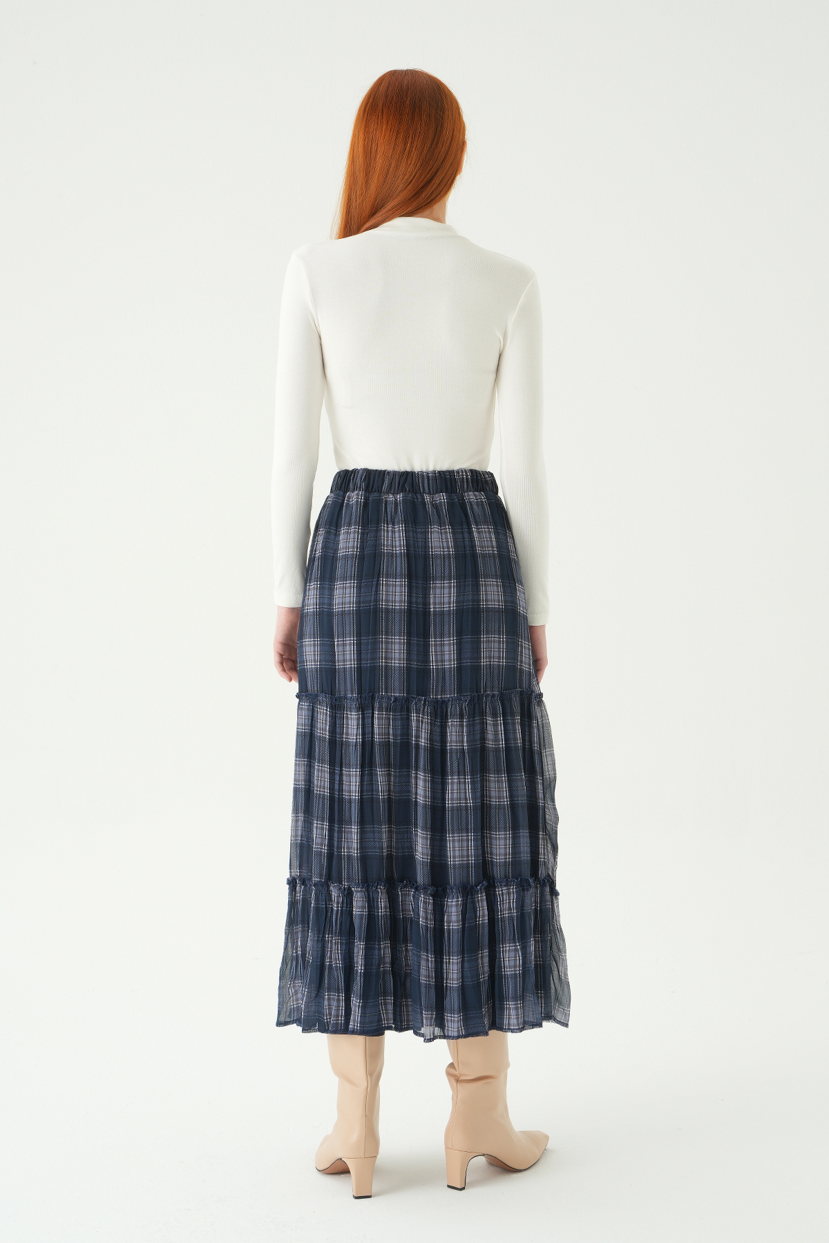 Laci Bel Lastikli Desenli Etek 8483A - 5