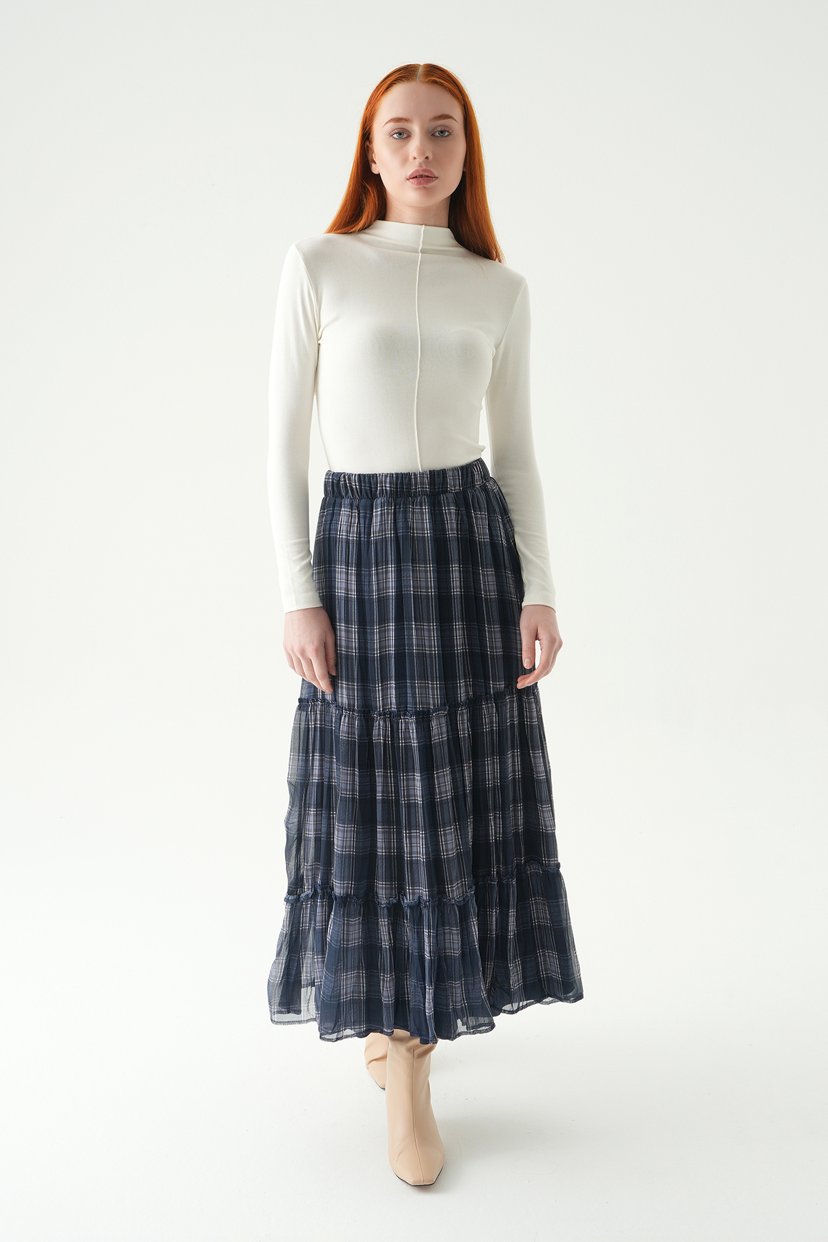 Laci Bel Lastikli Desenli Etek 8483A - 7