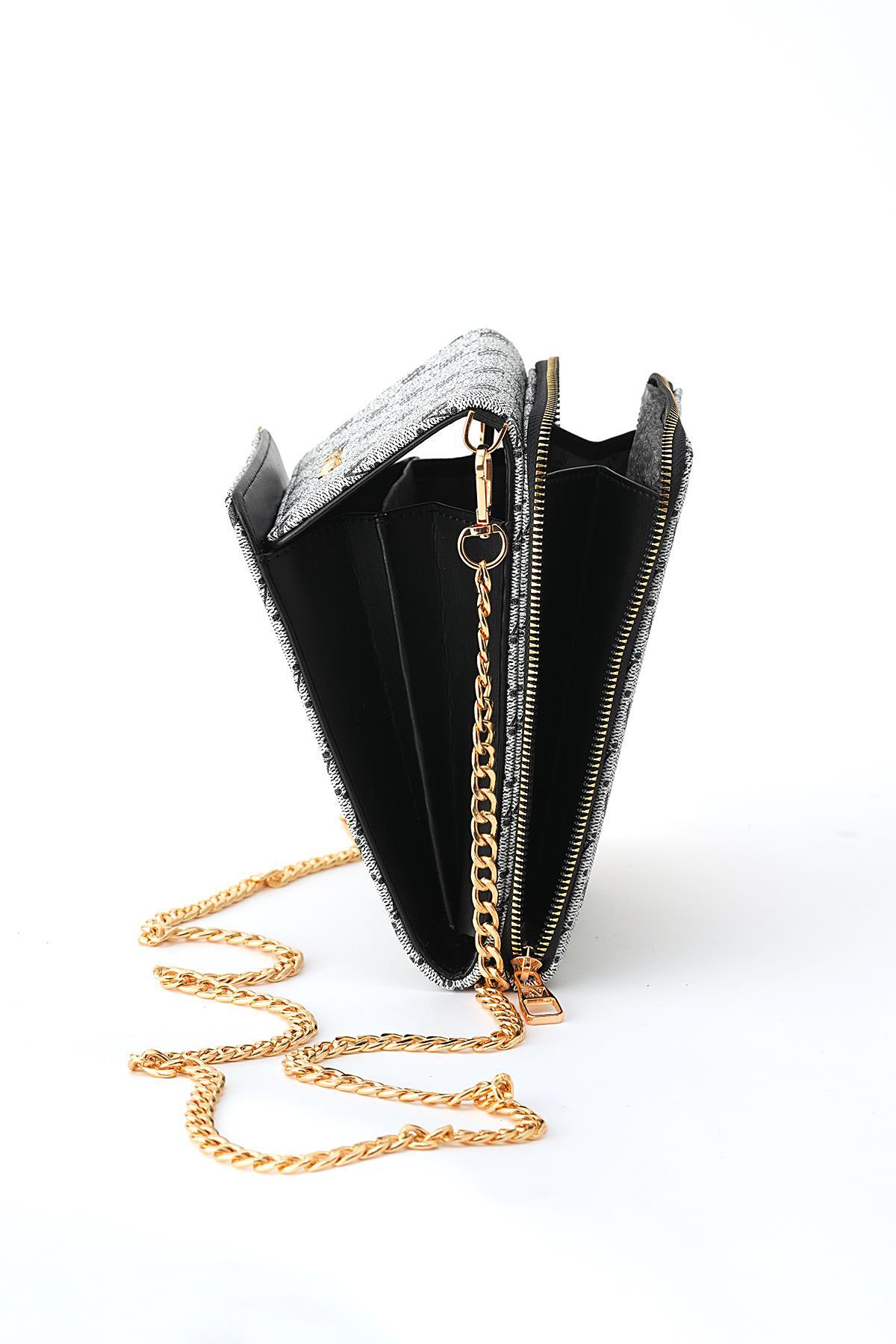 Gri Nokta Detay Omuz Çantası 8501 - 4