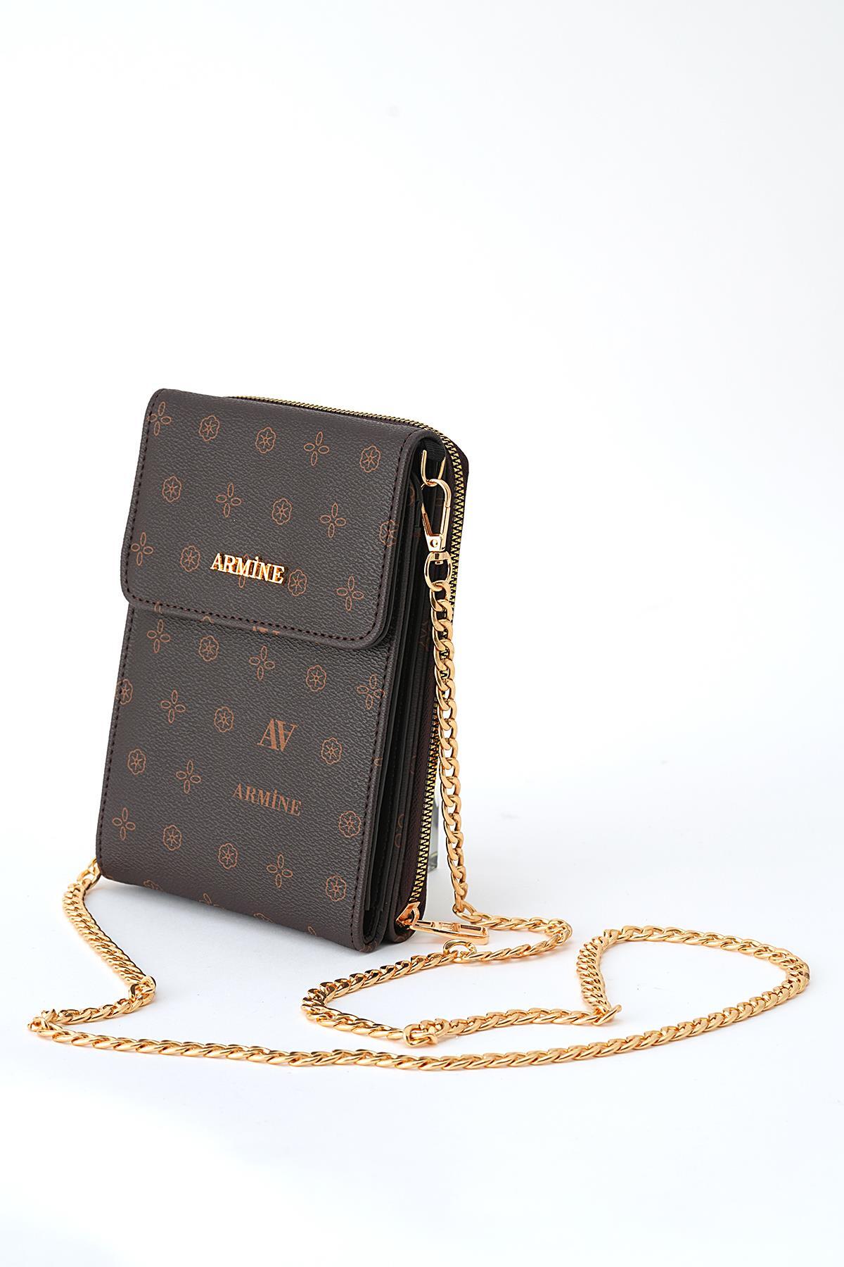 8501 Nokta Detay Omuz Çantası Kahve - 1