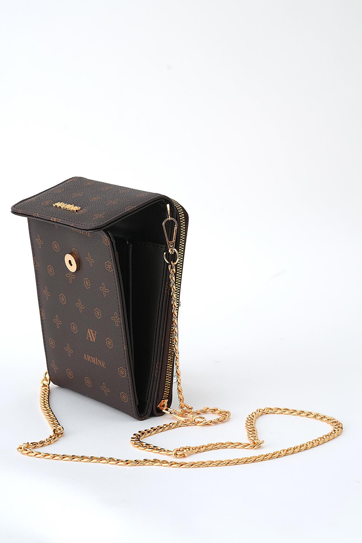 8501 Nokta Detay Omuz Çantası Kahve - 2