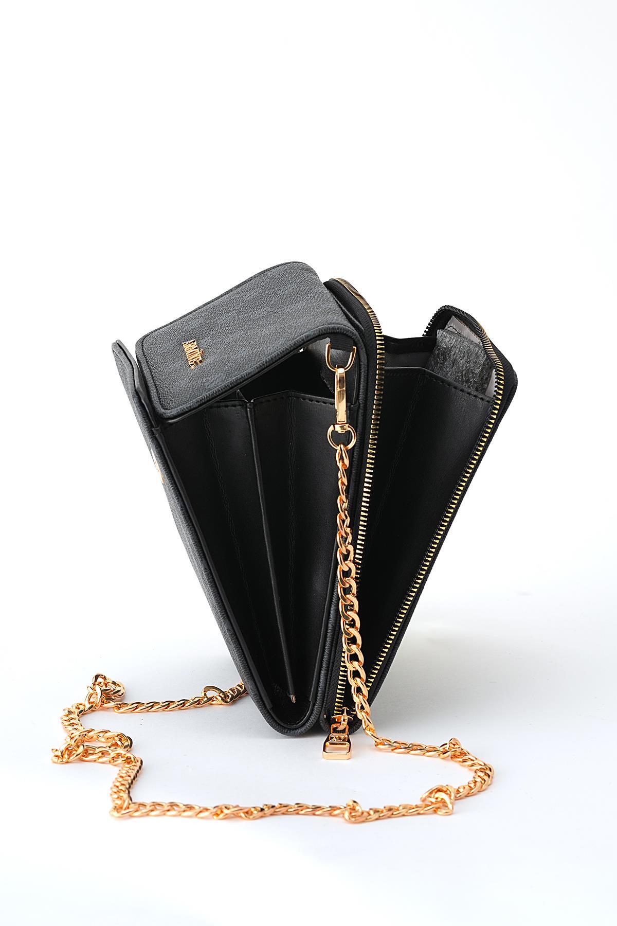 Siyah Nokta Detay Omuz Çantası 8501 - 4