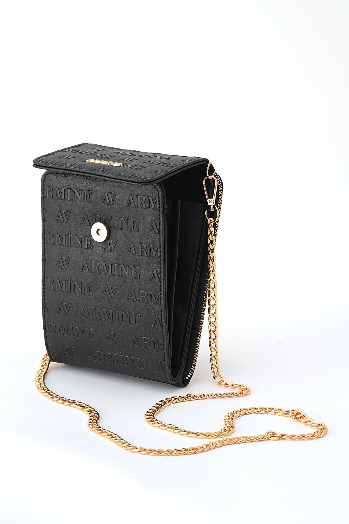 Siyah Lazer Detay Omuz Çantası 8502 - 2