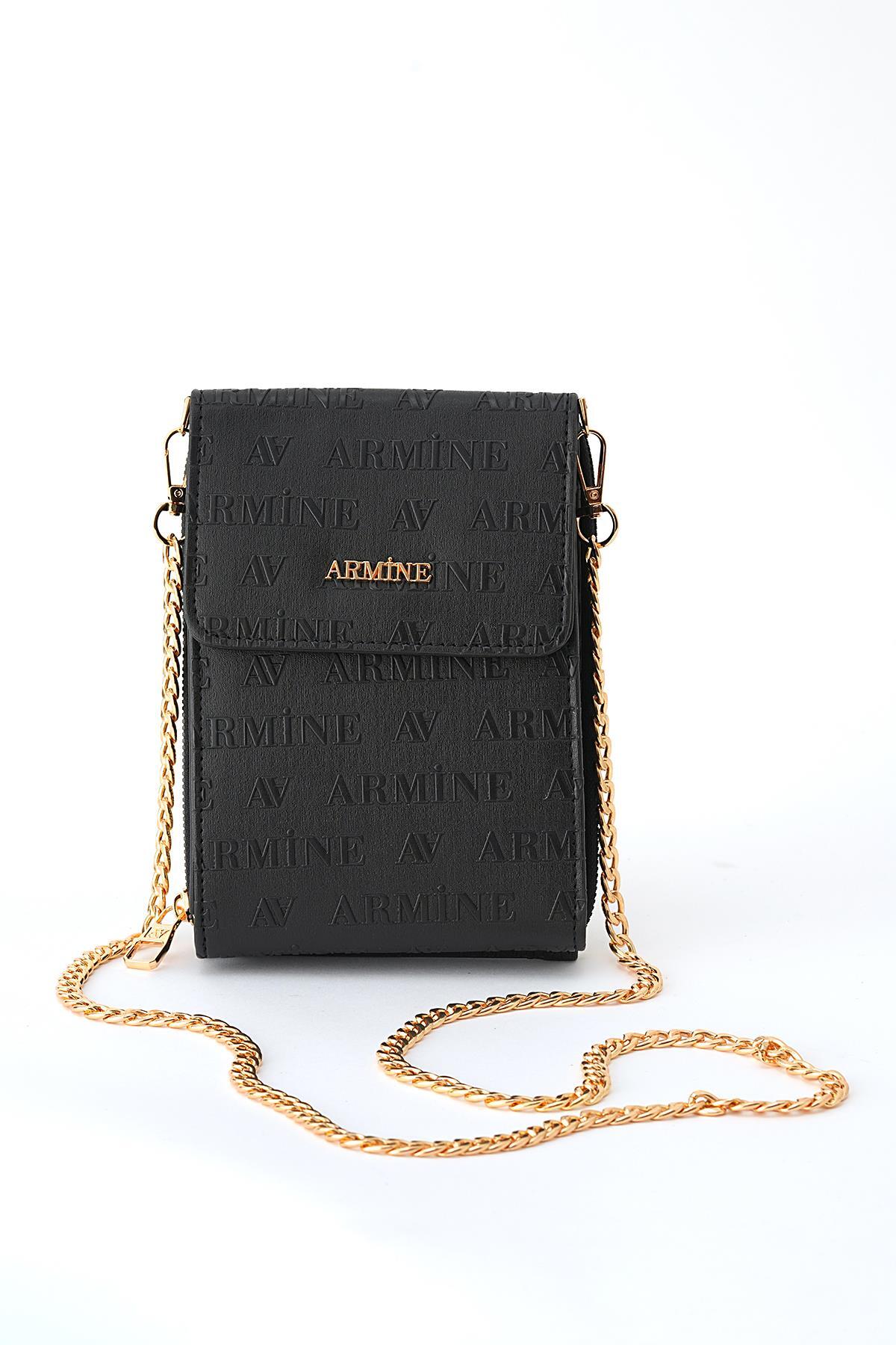 Siyah Lazer Detay Omuz Çantası 8502 - 5