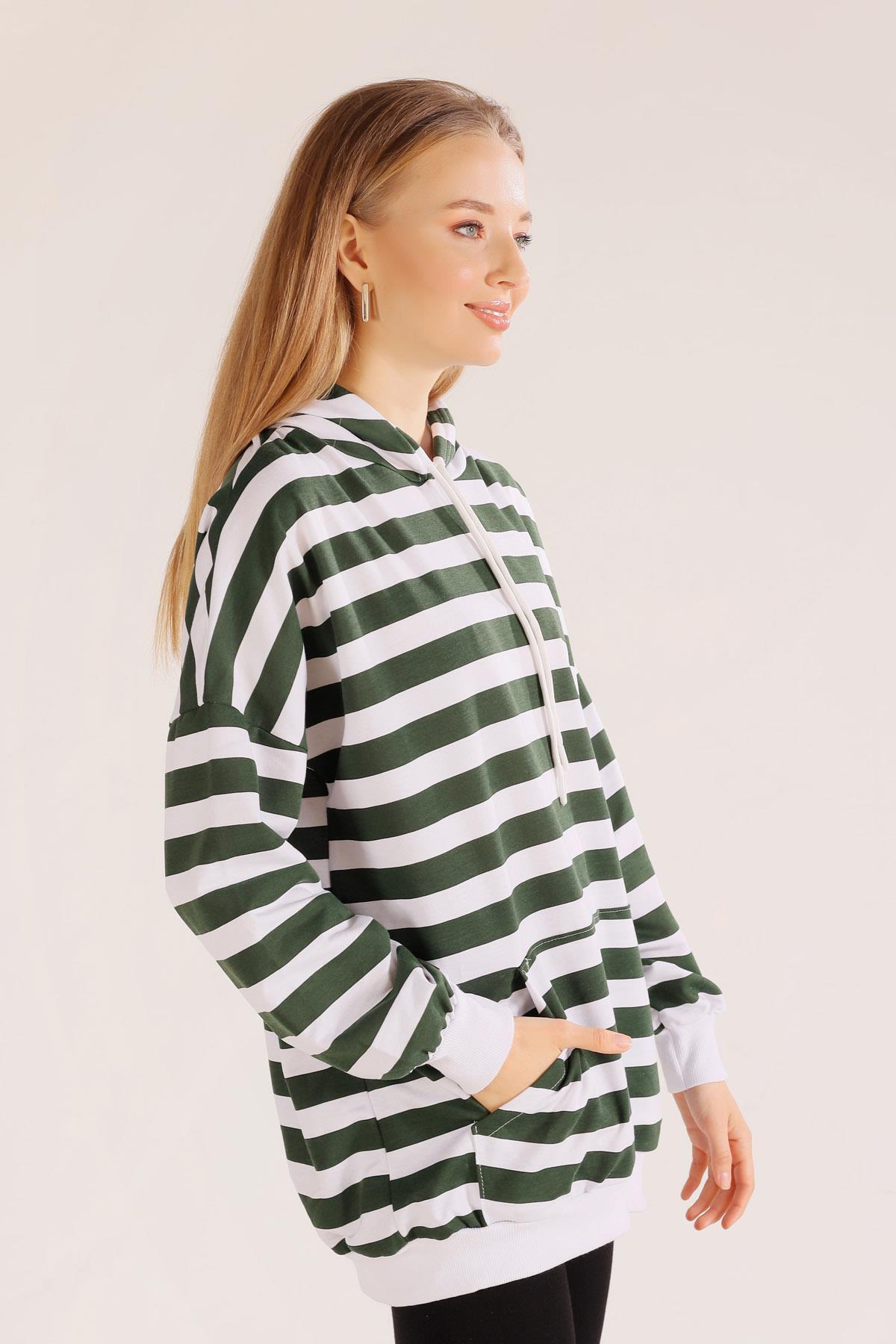 Nefti Kapüşonlu Çizgili Sweat 1770 - 3