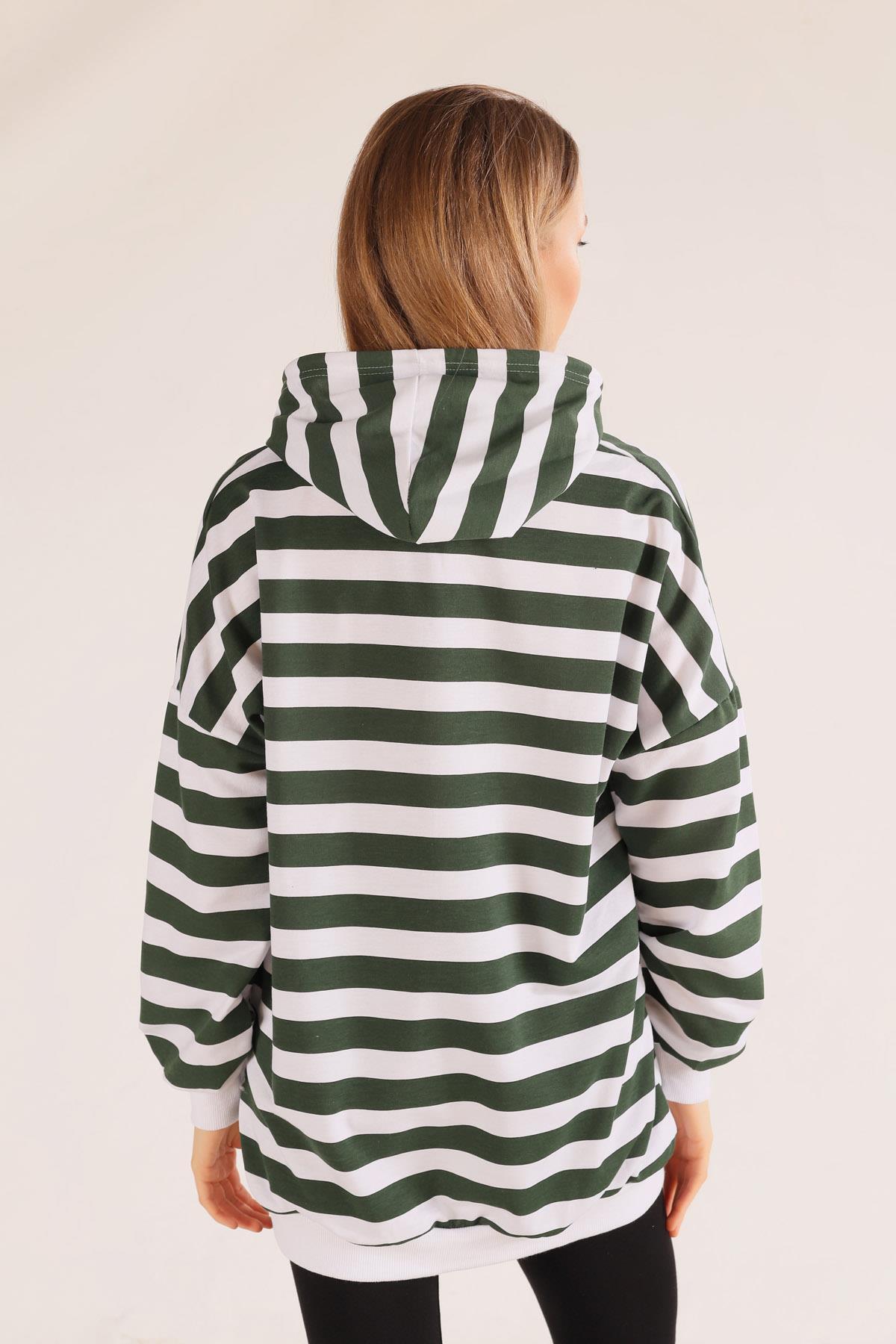 Nefti Kapüşonlu Çizgili Sweat 1770 - 5