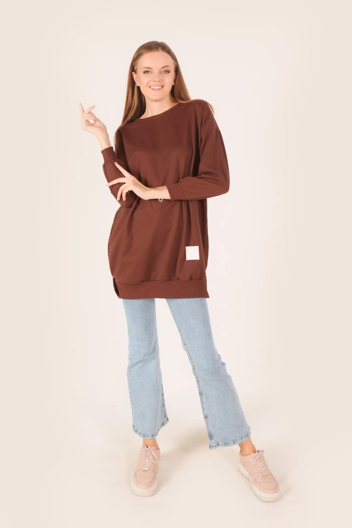 Acı Kahve Arma Detaylı Sweat 1418 - 2