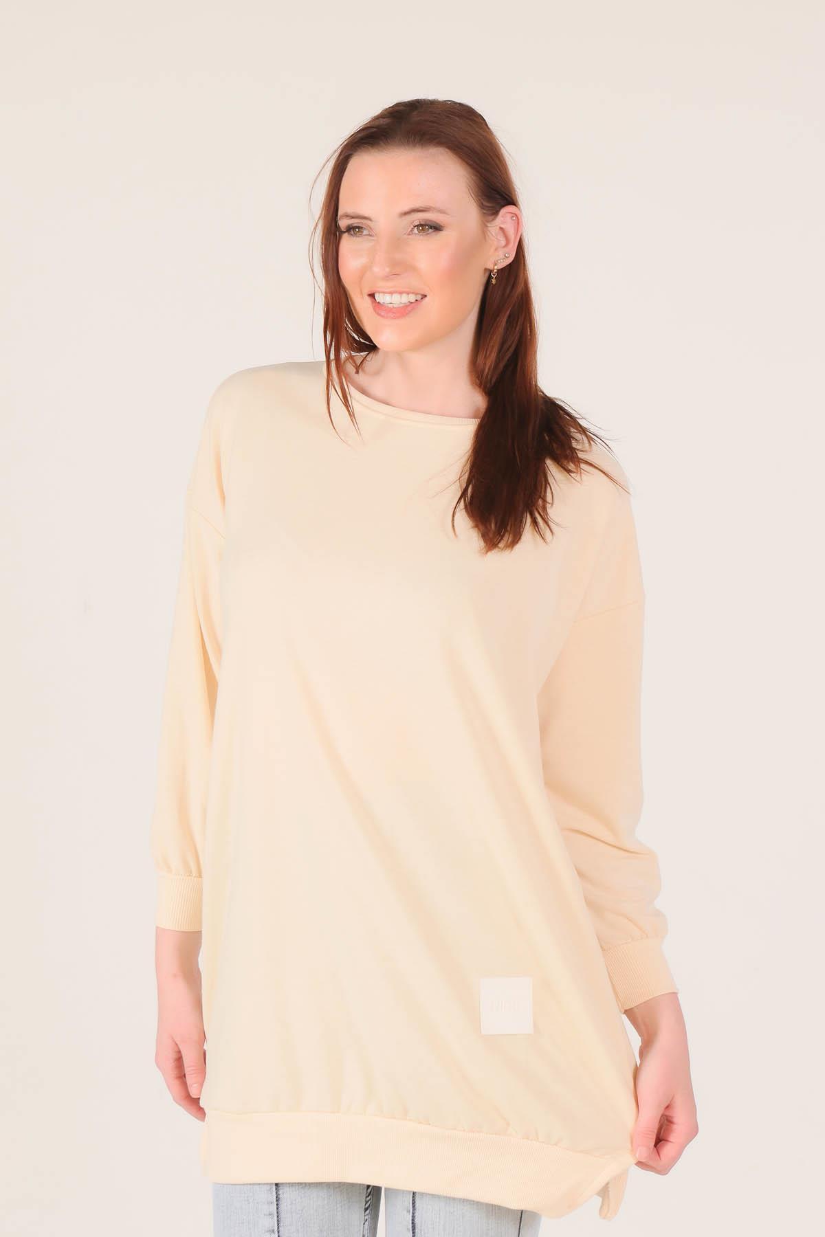 1418 Arma Detaylı Sweat Bej - 4