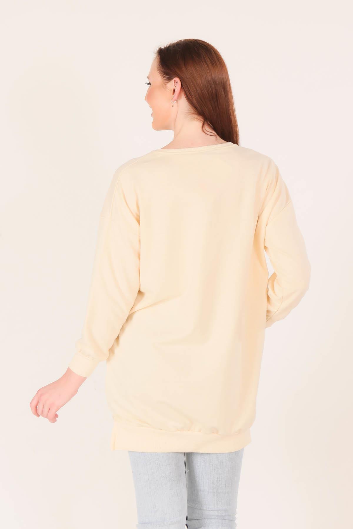 Bej Arma Detaylı Sweat 1418 - 3